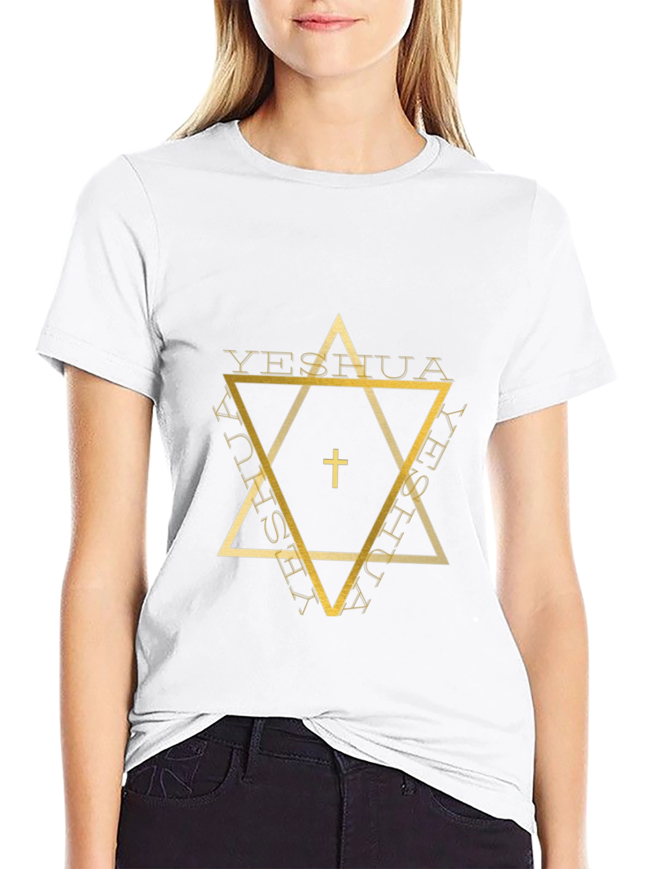 Yeshua Star Graphic Tee - Black Cotton Blend