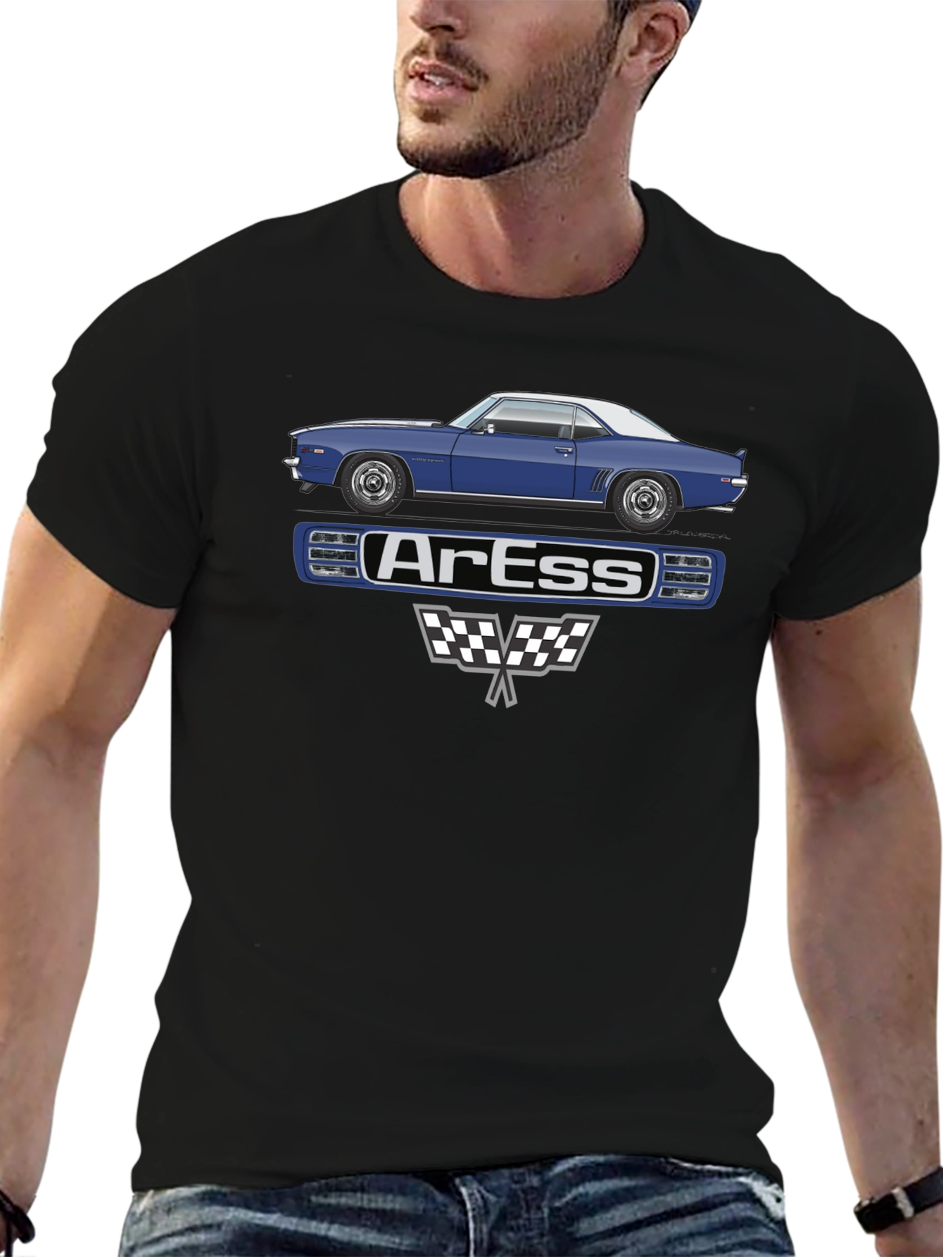 ArEss Car Graphic T-Shirt Classic Auto Tee
