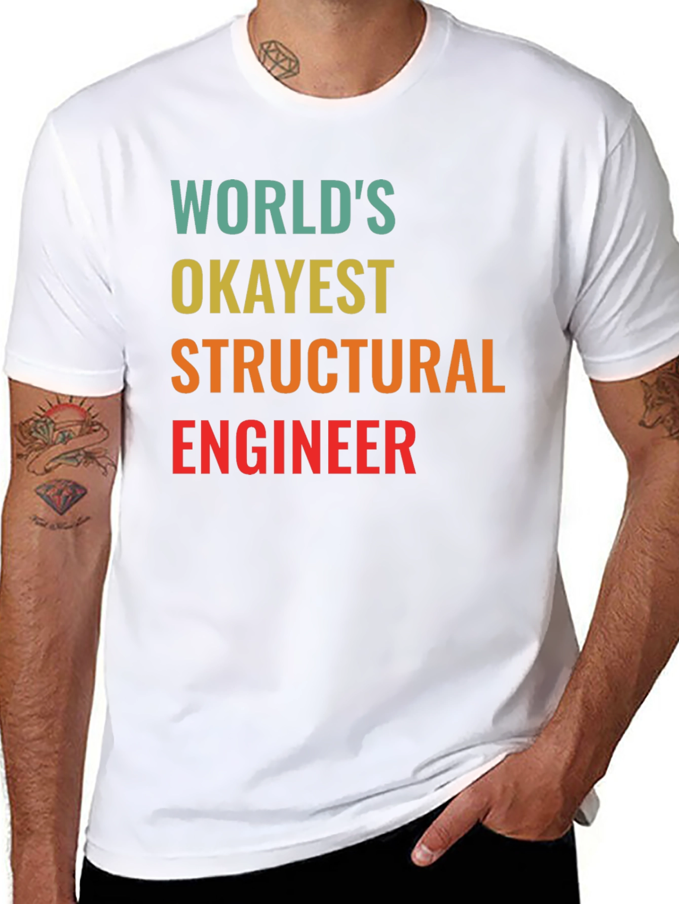 Worlds Okayest Structural Engineer Black T-Shirt