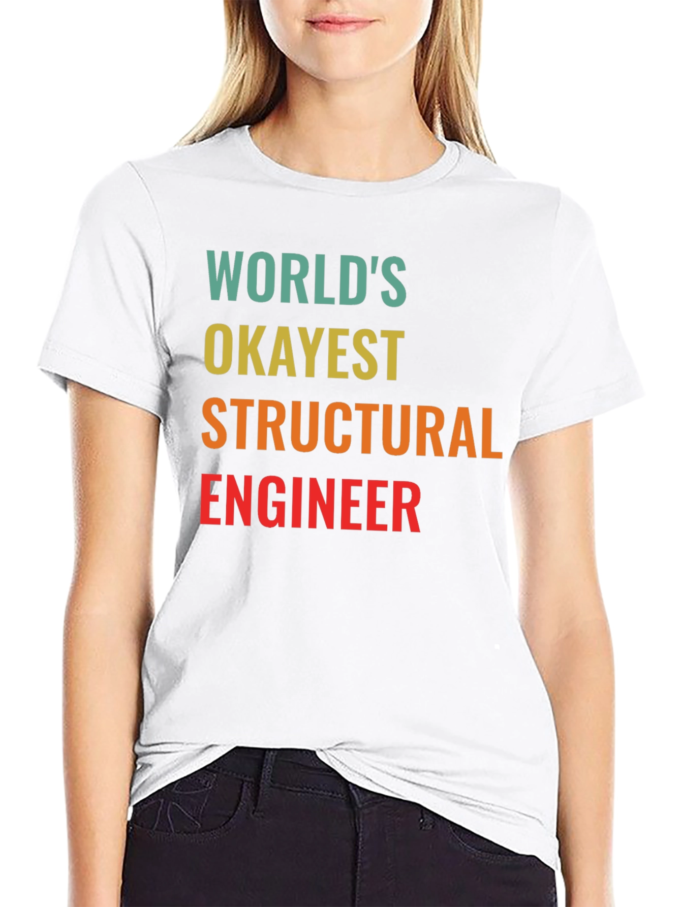 Worlds Okayest Structural Engineer Black T-Shirt