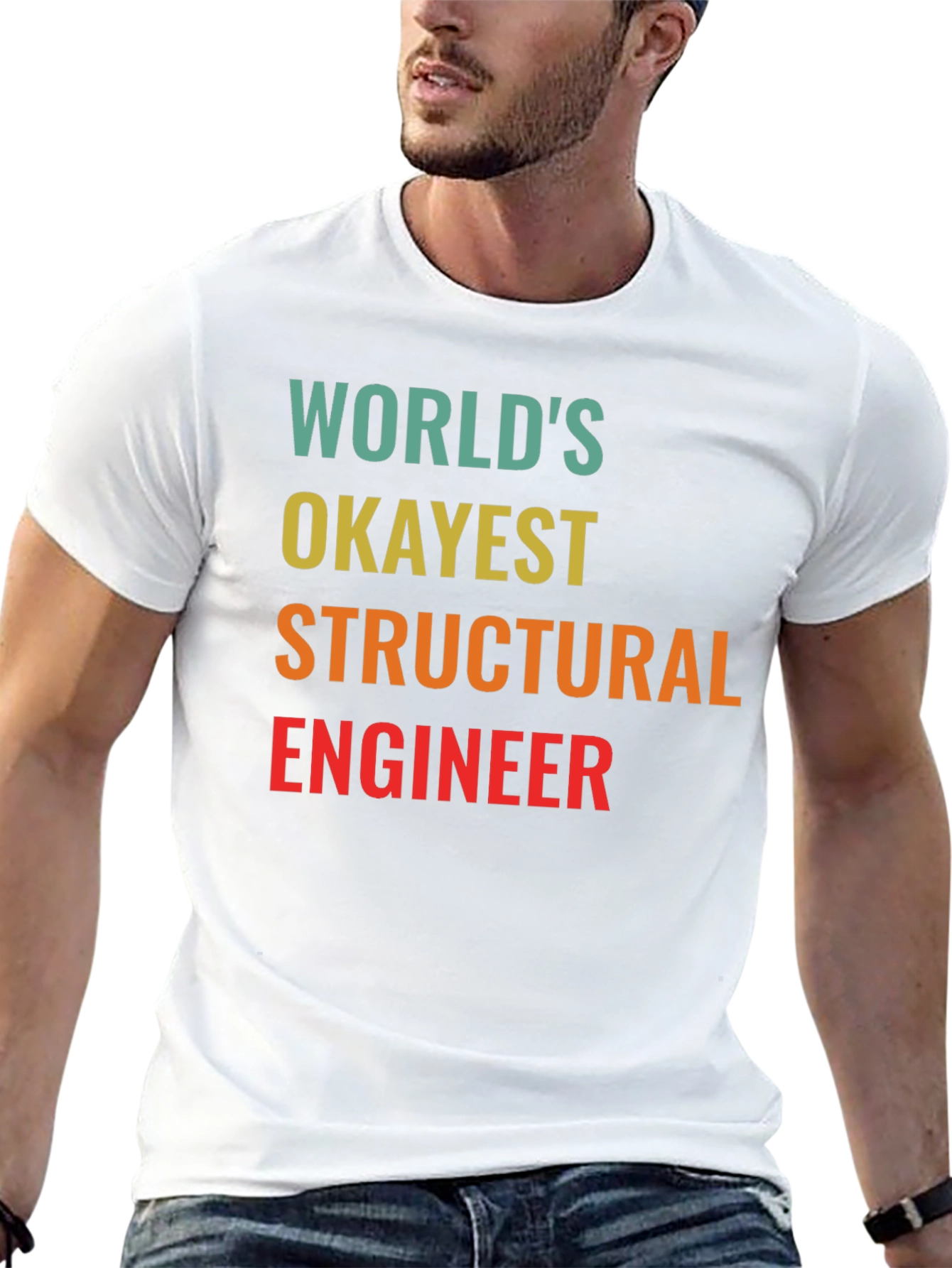 Worlds Okayest Structural Engineer Black T-Shirt