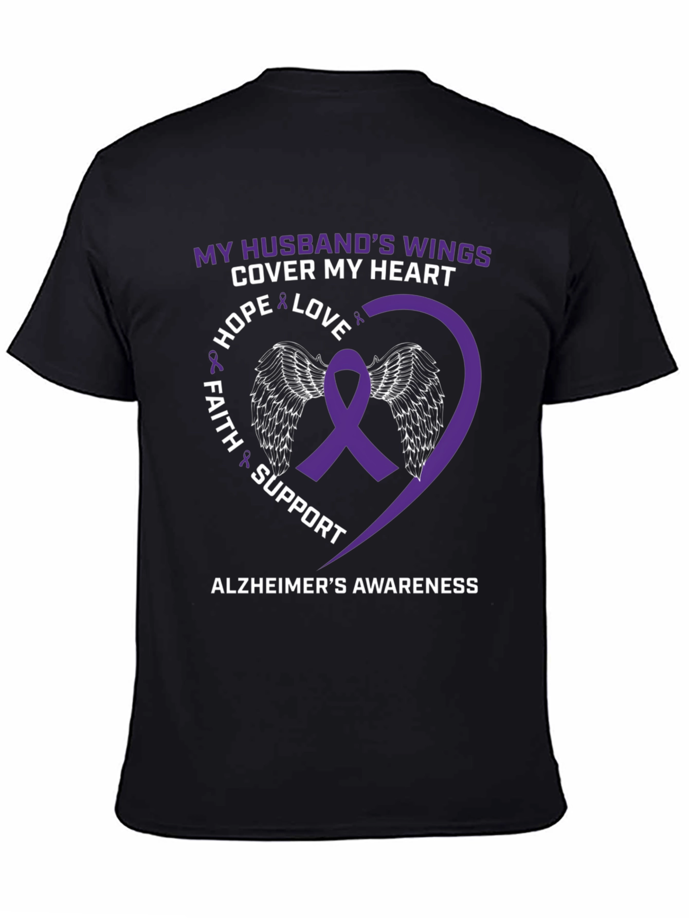 Alzheimers Awareness Husband Wings T-Shirt