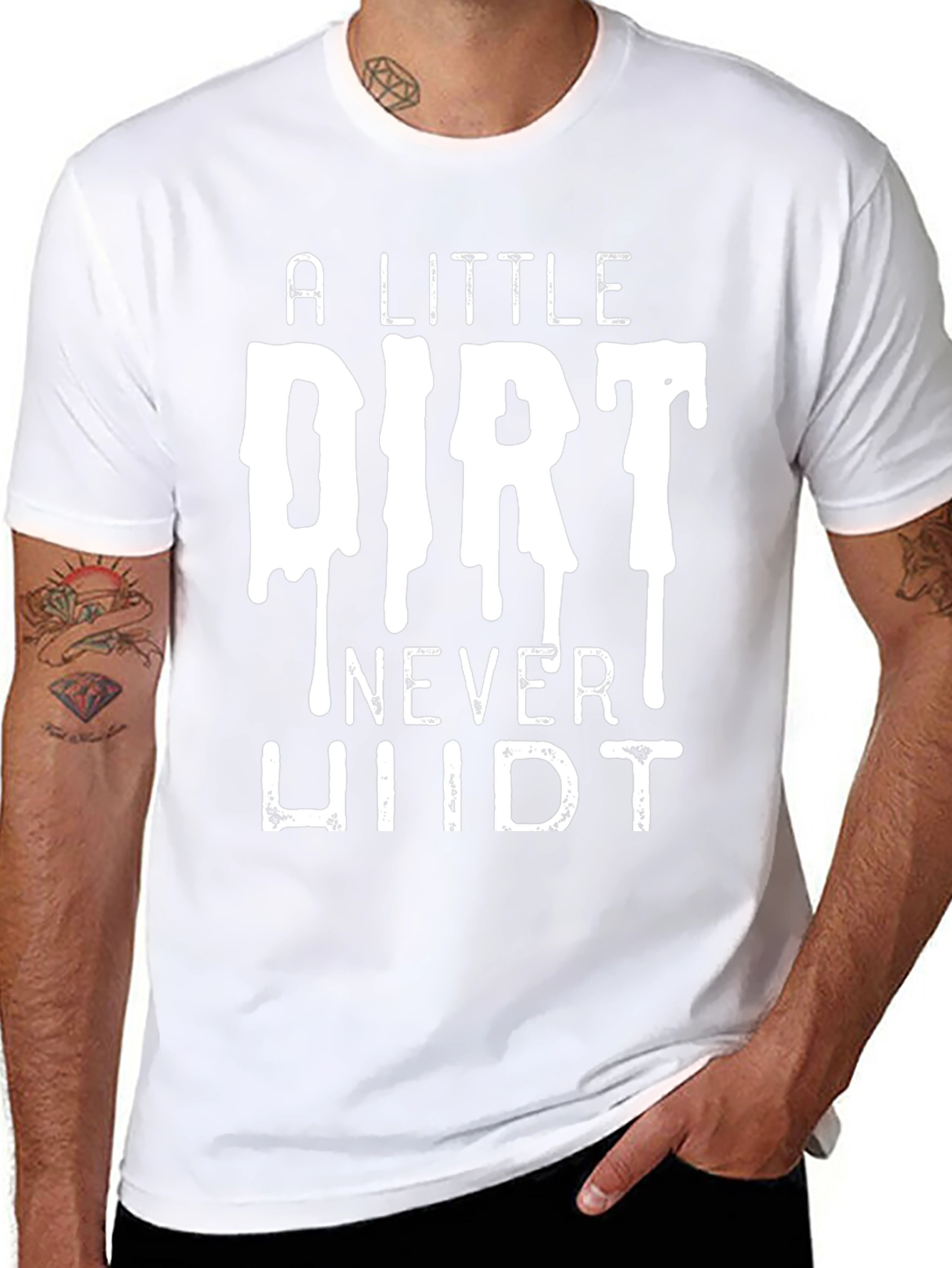A Little Dirt Never Hurt Mens Black T-Shirt