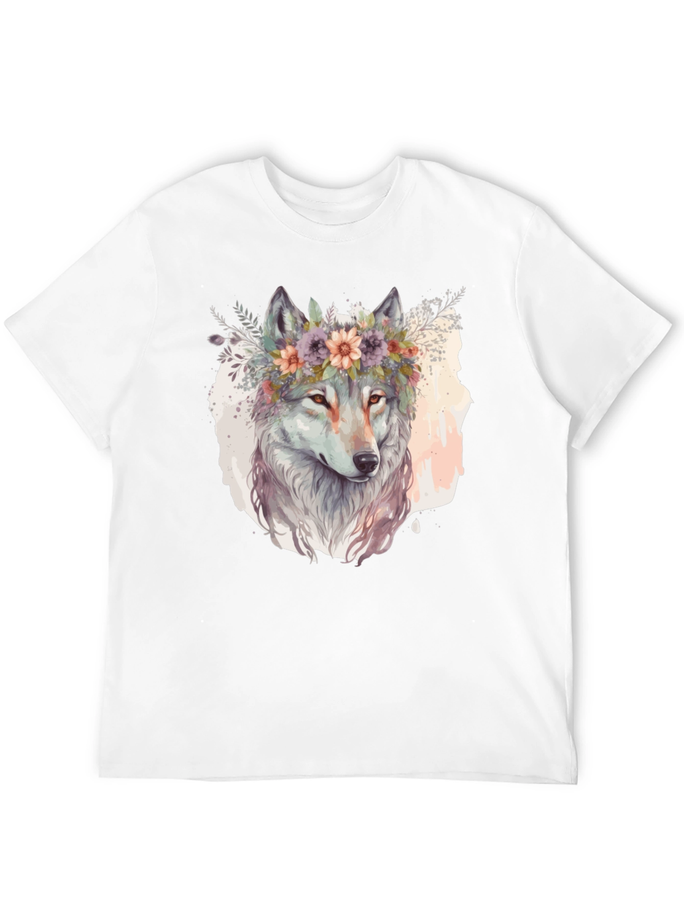 Wolf in Bloom Graphic Tee - Soft Cotton Blend