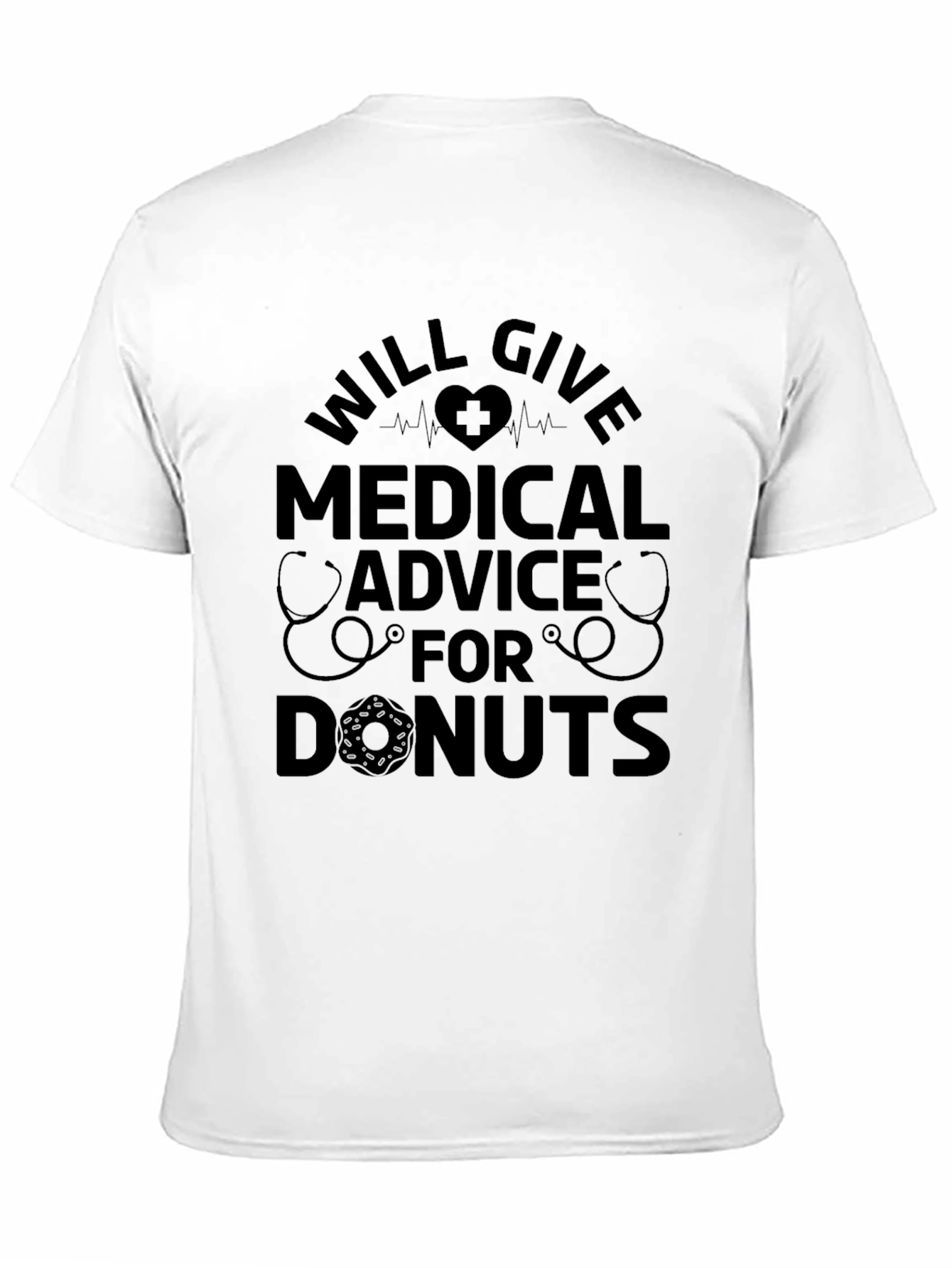 Will Give Medical Advice for Donuts Black T-Shirt