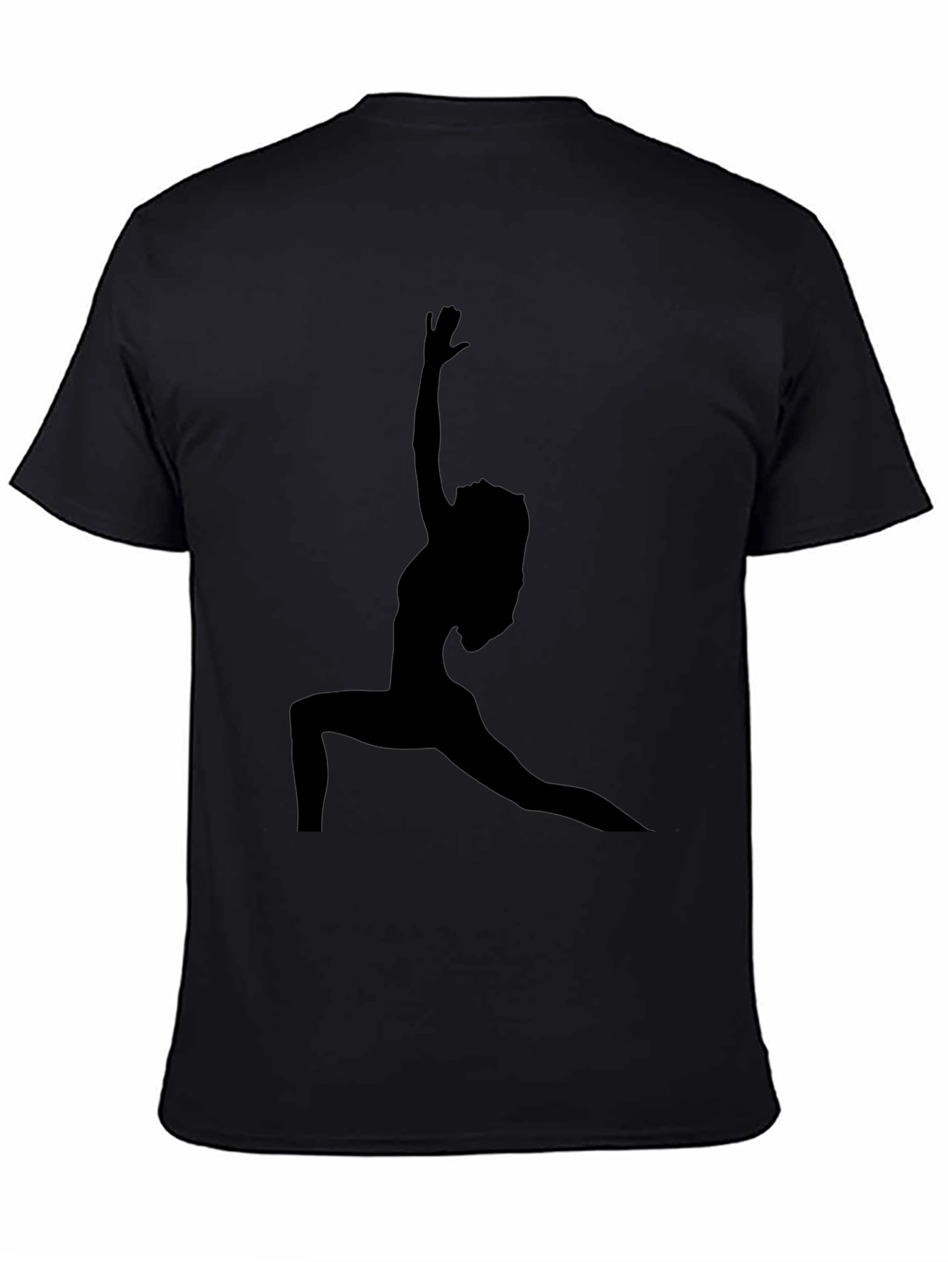 Yoga Pose Silhouette Tee - Black Cotton Graphic T-Shirt