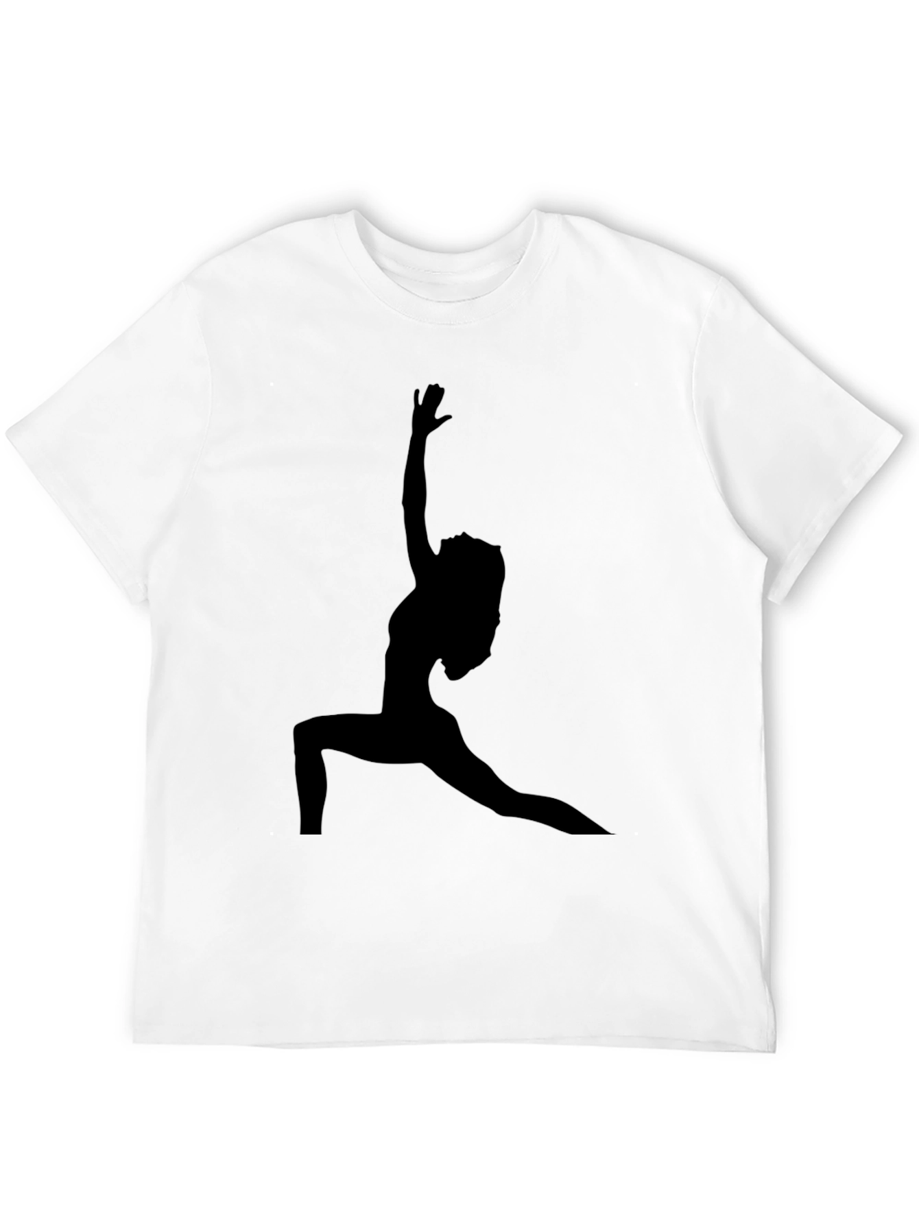 Yoga Pose Silhouette Tee - Black Cotton Graphic T-Shirt