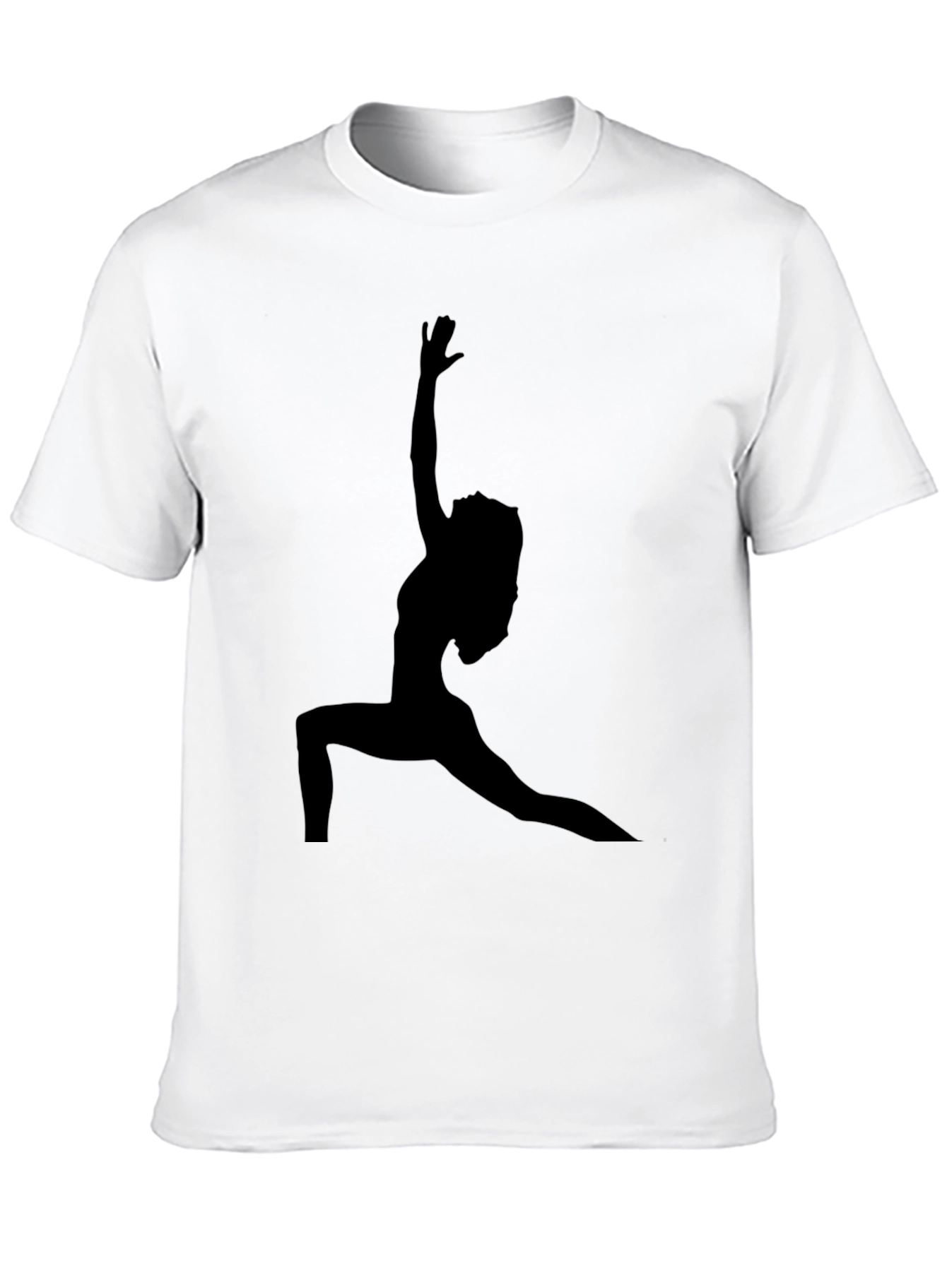 Yoga Pose Silhouette Tee - Black Cotton Graphic T-Shirt