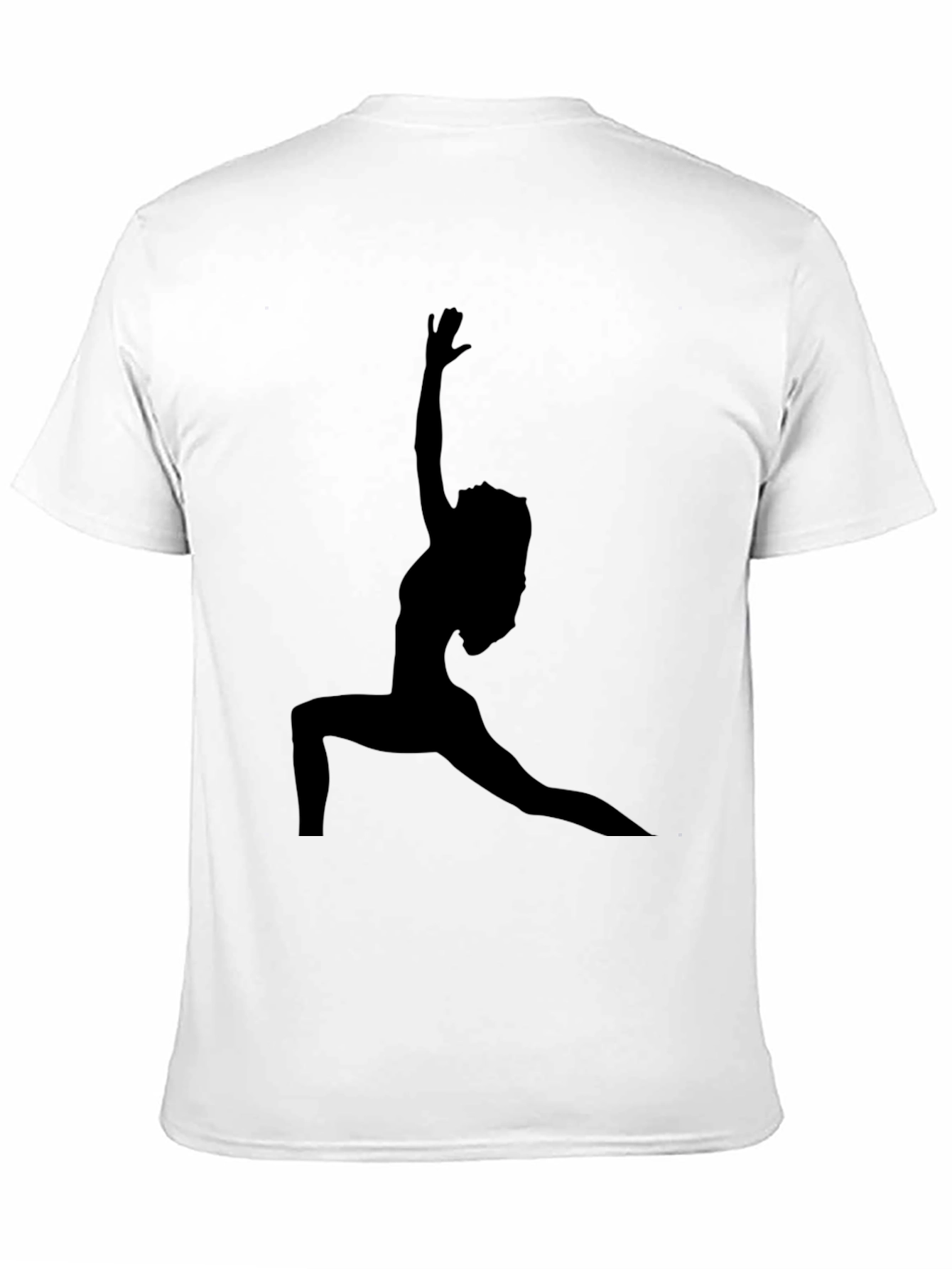 Yoga Pose Silhouette Tee - Black Cotton Graphic T-Shirt