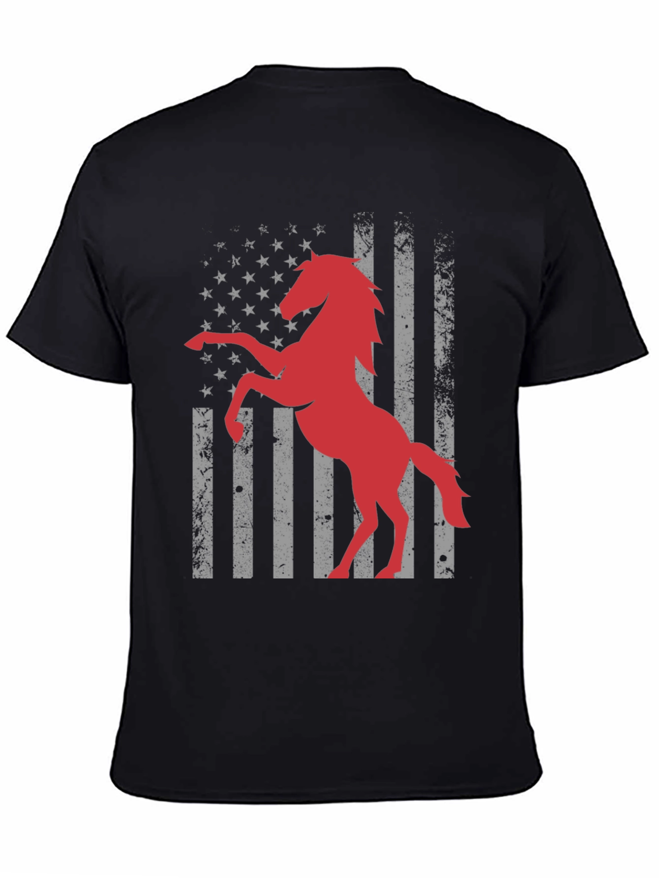 American Horse Flag T-Shirt - Black