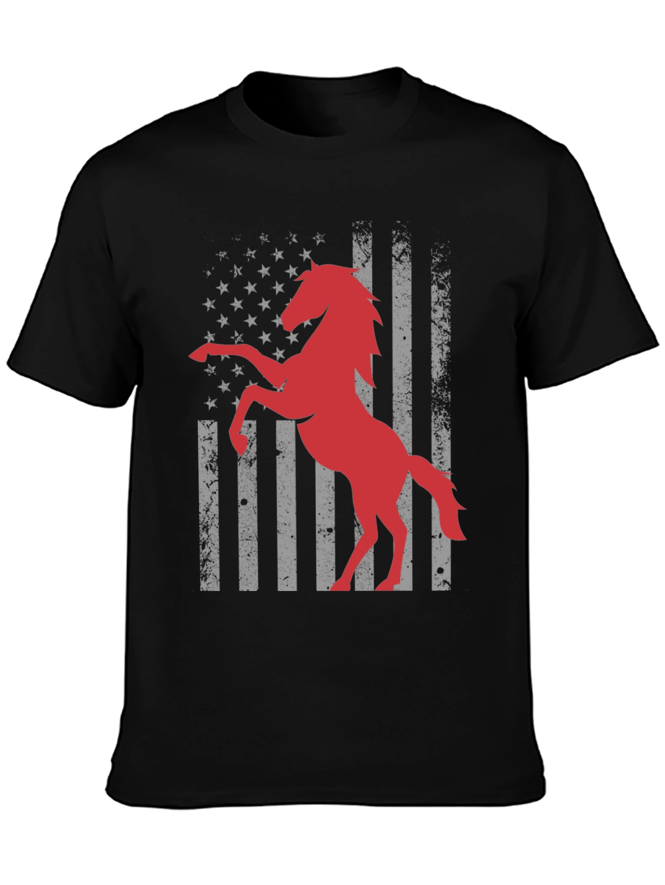 American Horse Flag T-Shirt - Black