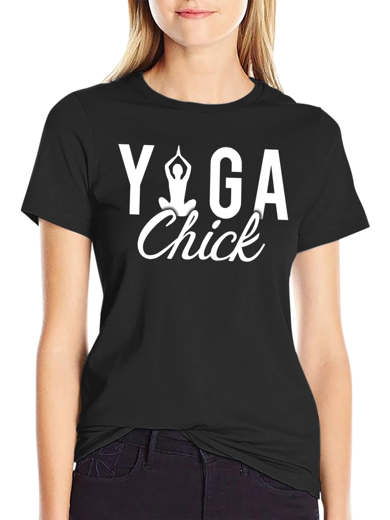 Yoga Chick T-Shirt - Black Graphic Tee