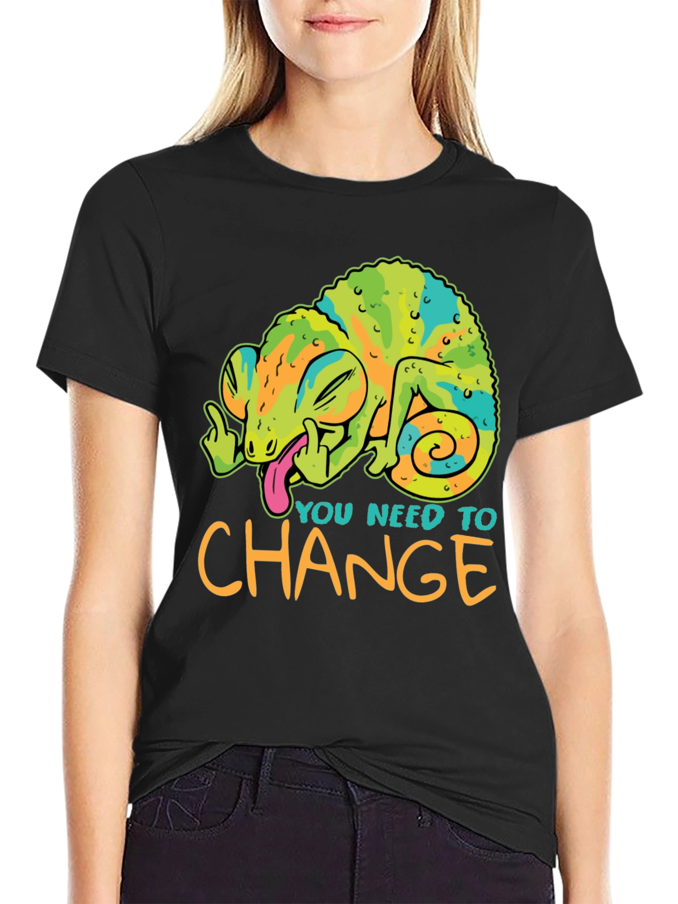 You Need To Change T-Shirt Chameleon Funny Offensive