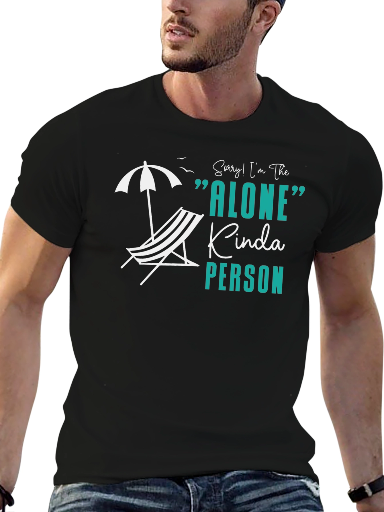 Alone Kinda Person Black T-Shirt