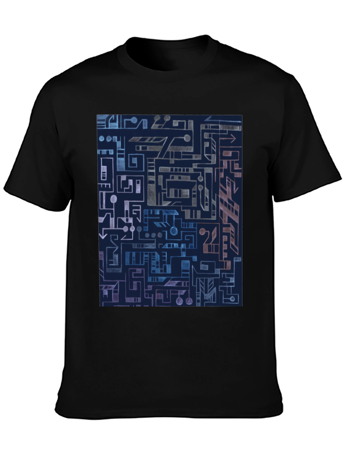 Abstract Geometric Circuit Board Graphic Tee