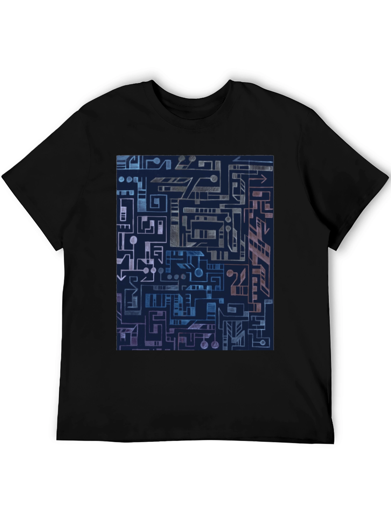 Abstract Geometric Circuit Board Graphic Tee