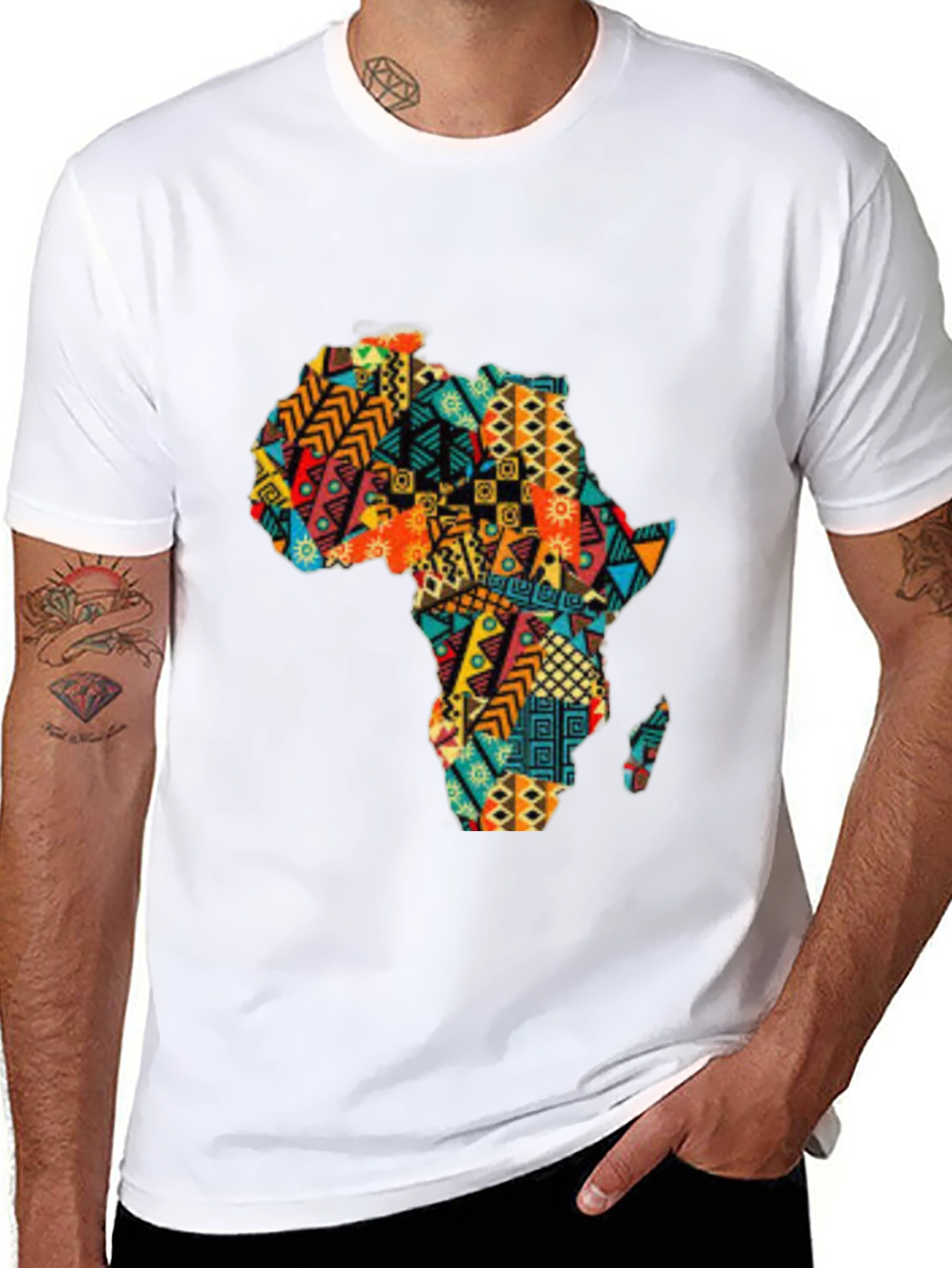 Africa Print Black T-Shirt