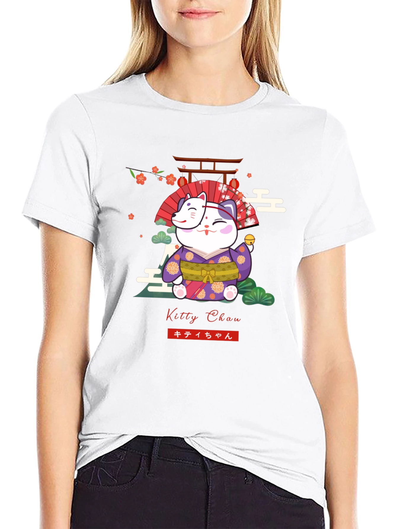 Kitty Chan T-Shirt - Maneki Neko Japanese Design