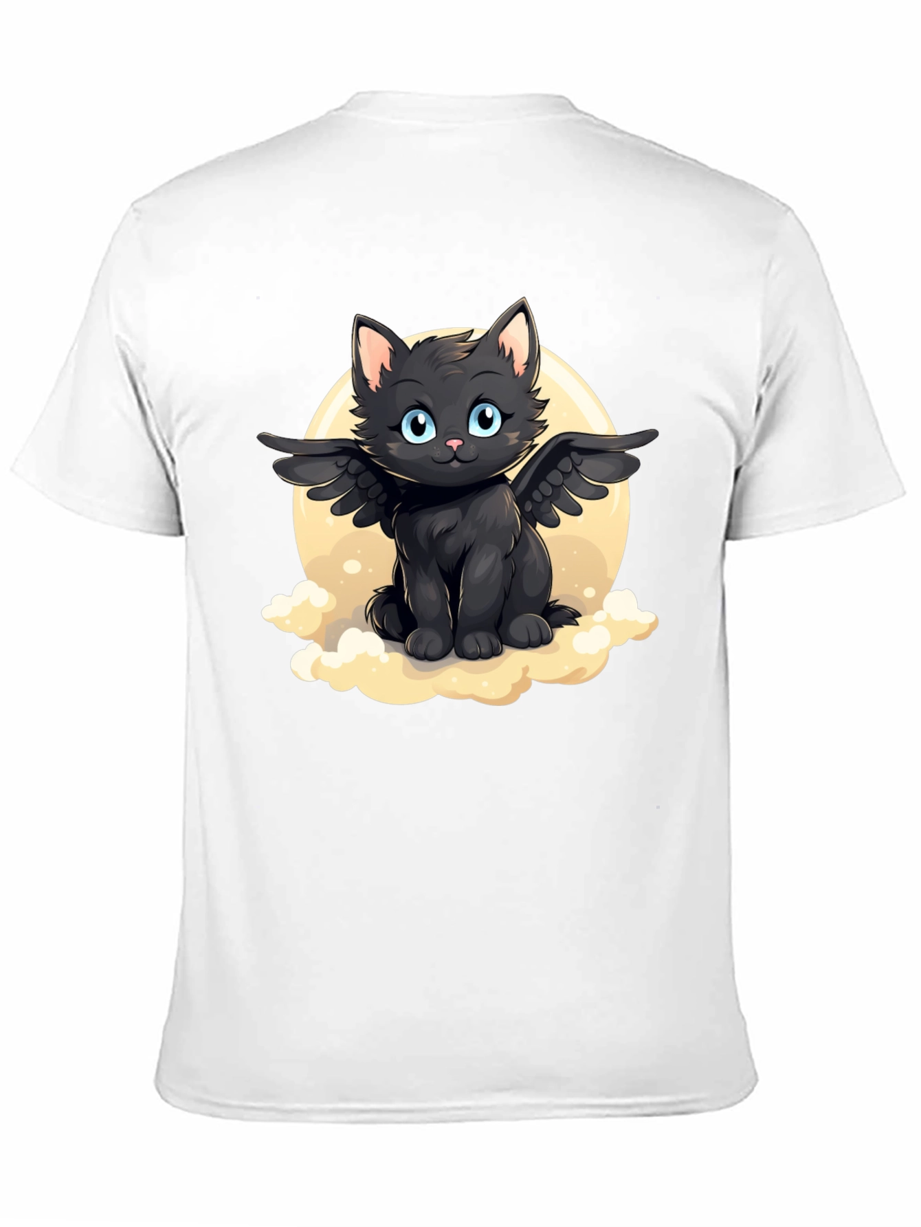 Whimsical Winged Black Cat T-Shirt