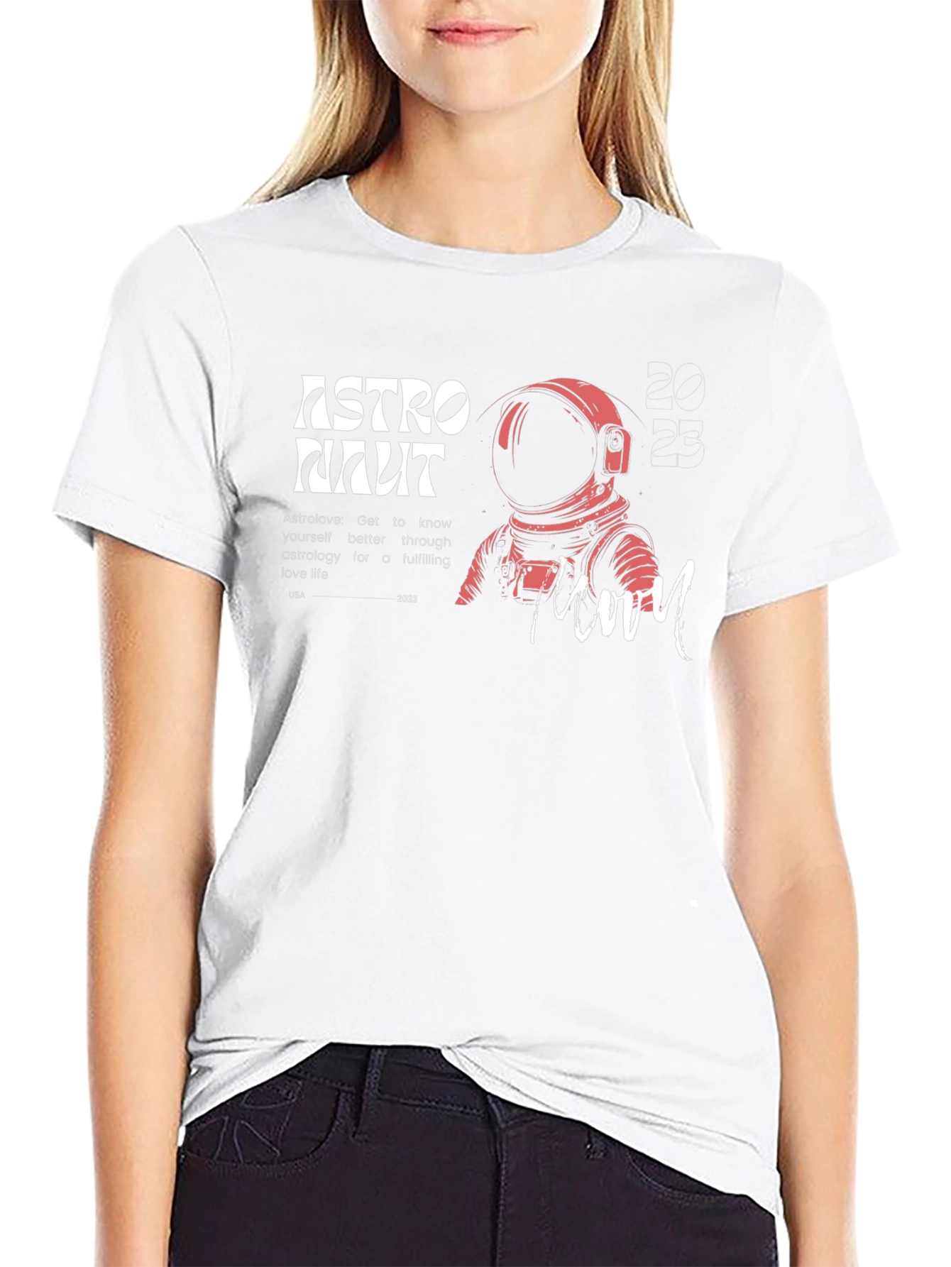 Astronaut Moon Graphic Tee - Black