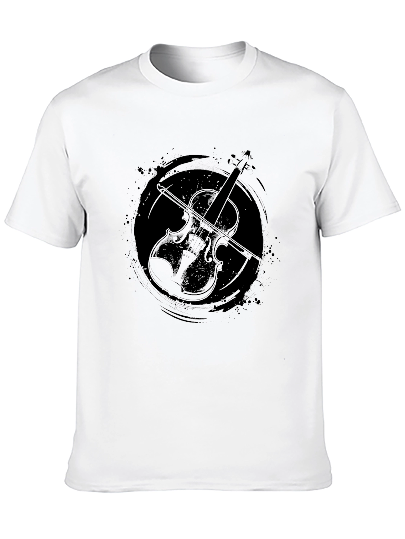 Violin Graphic Print Tee - Stylish Musicians T-Shirt