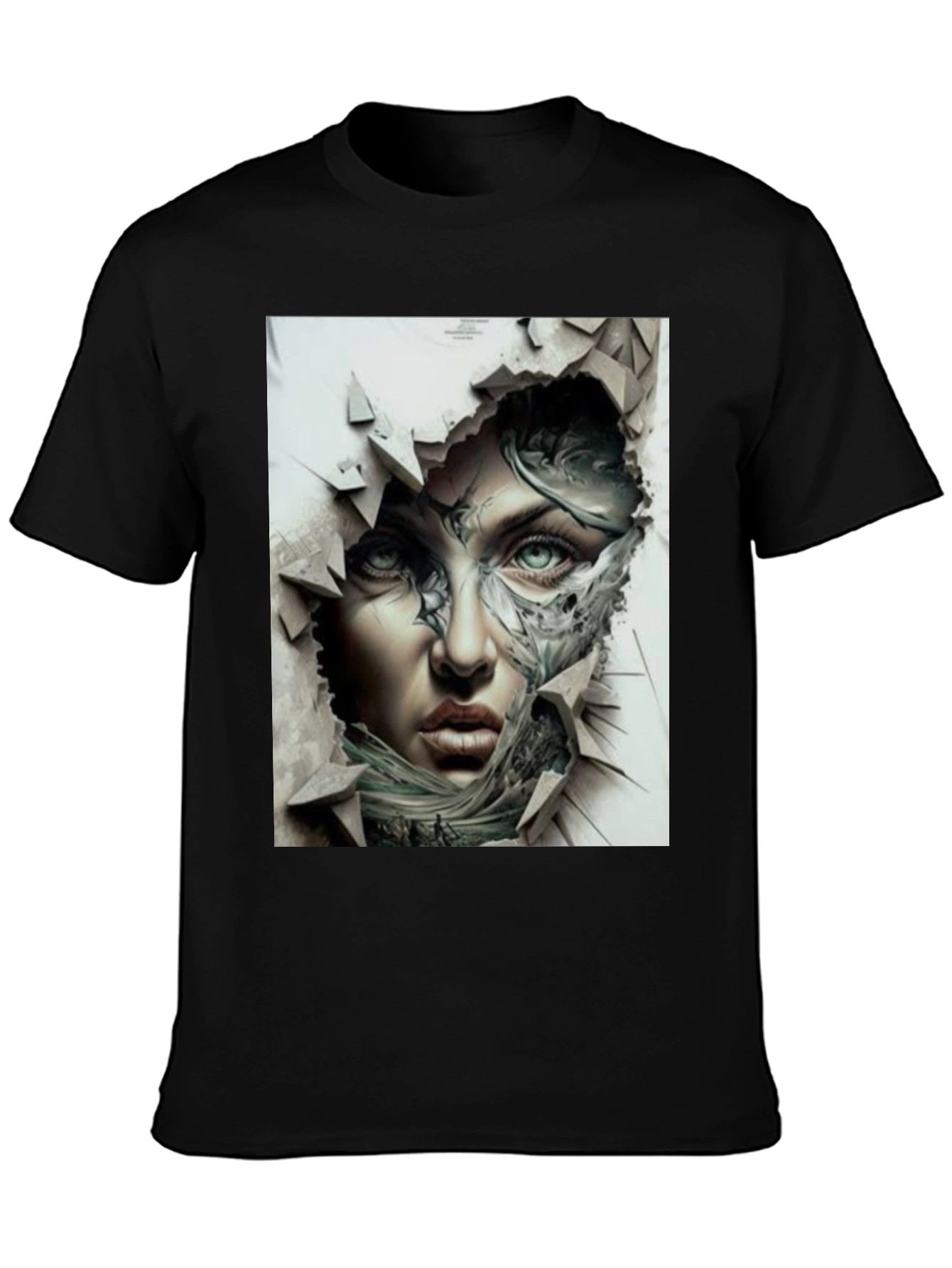 Artistic Woman Graphic Black T-Shirt