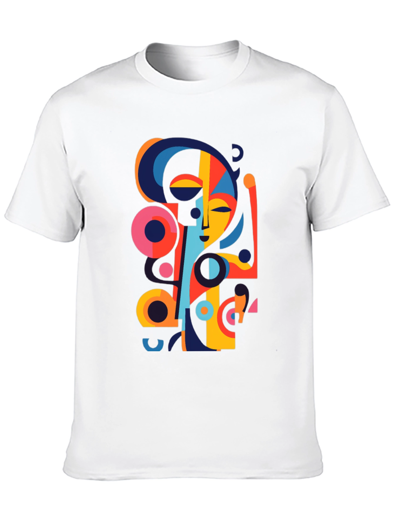 Abstract Face Graphic Black Tee