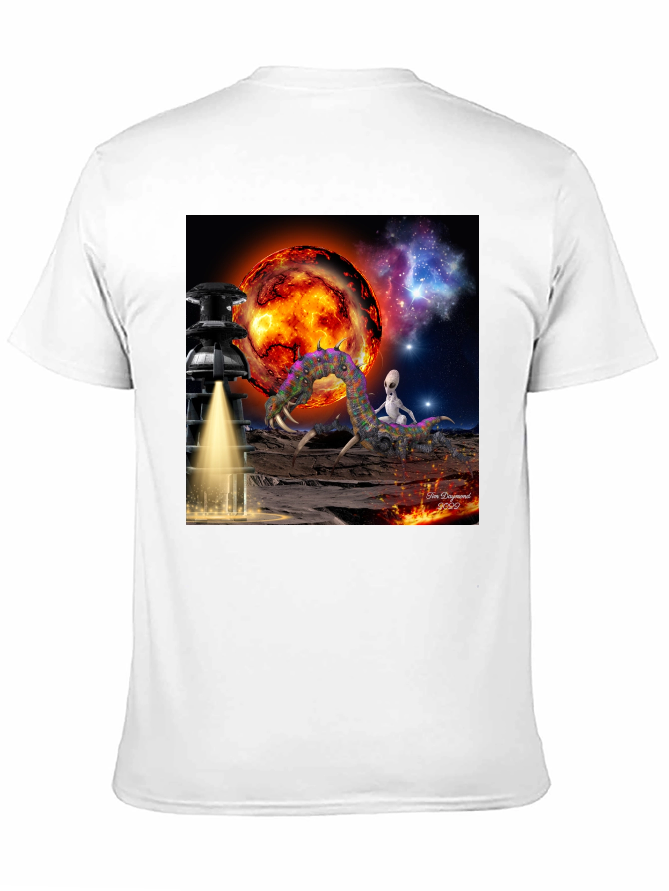 Alien Landing T-Shirt: Sci-Fi Design