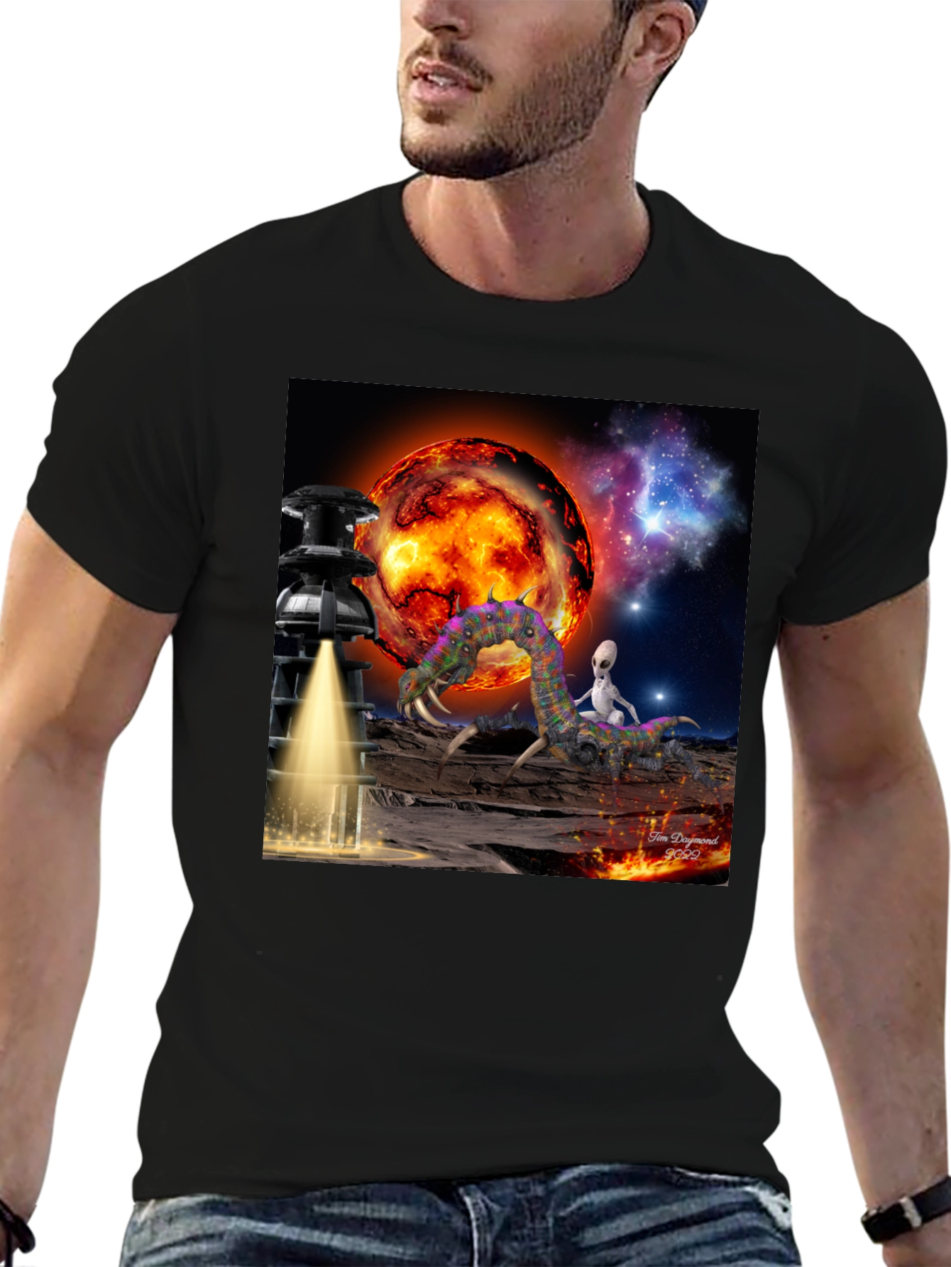 Alien Landing T-Shirt: Sci-Fi Design
