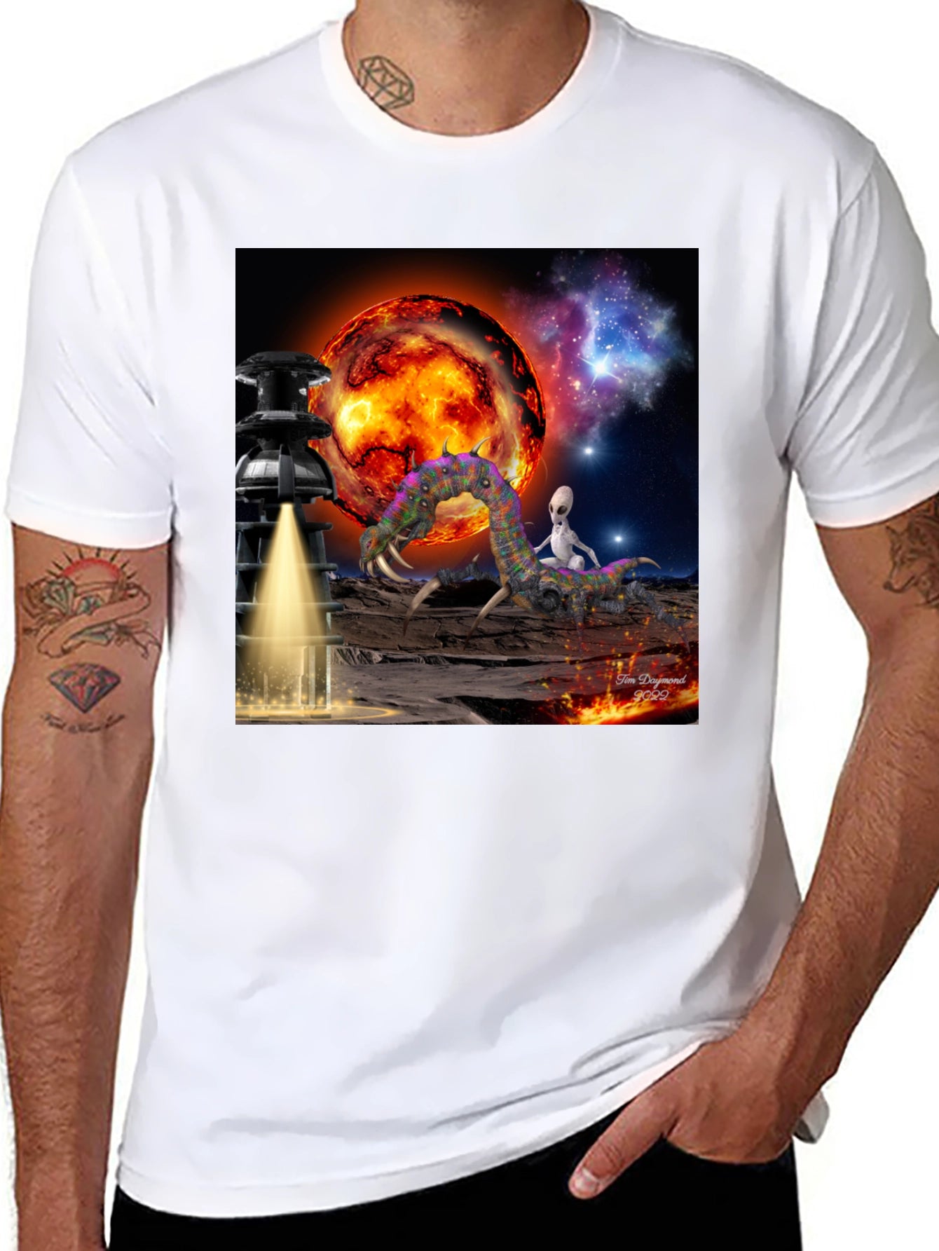Alien Landing T-Shirt: Sci-Fi Design