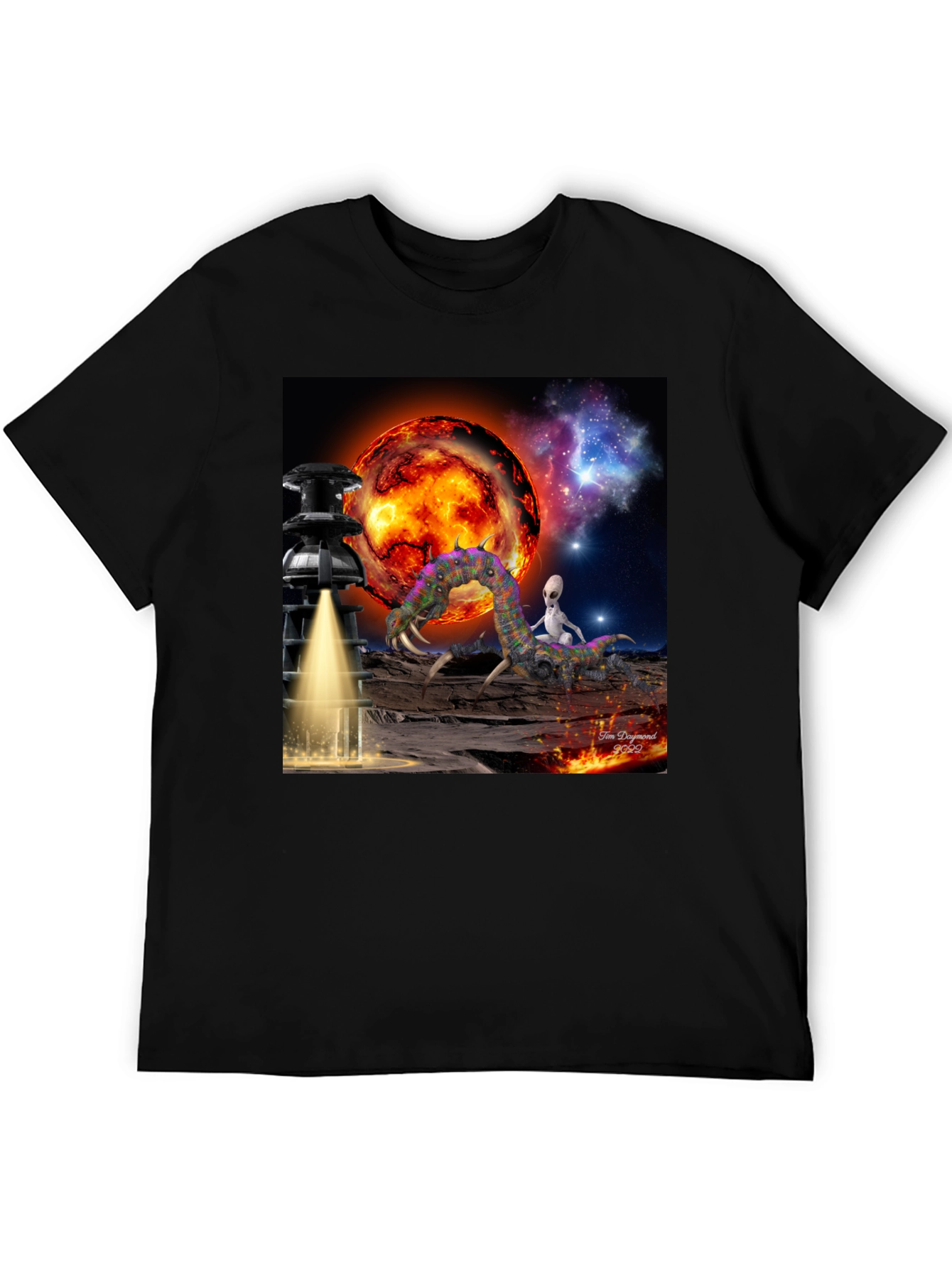 Alien Landing T-Shirt: Sci-Fi Design