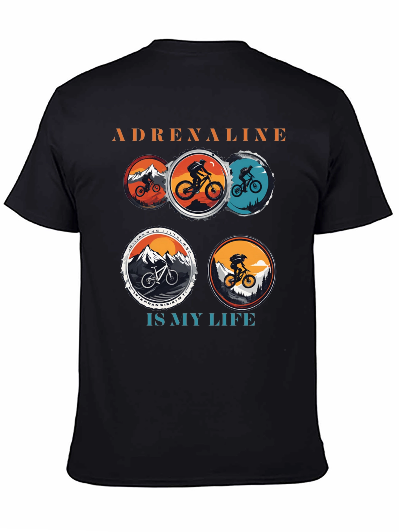 Adrenaline Mountain Bike Black T-Shirt