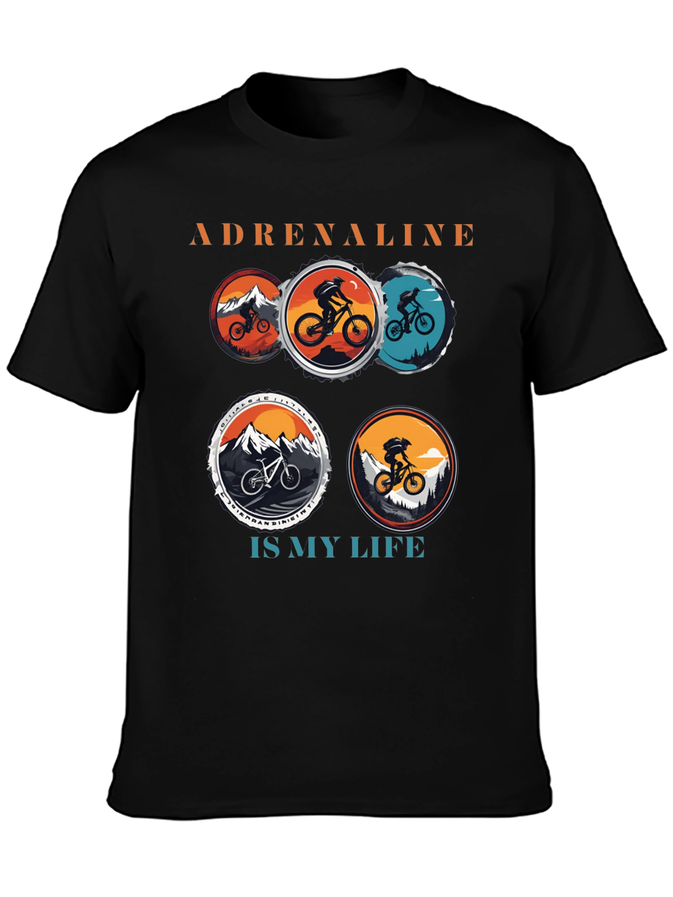 Adrenaline Mountain Bike Black T-Shirt
