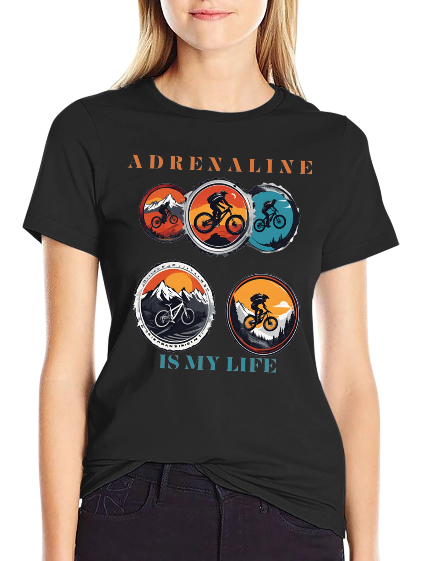 Adrenaline Mountain Bike Black T-Shirt