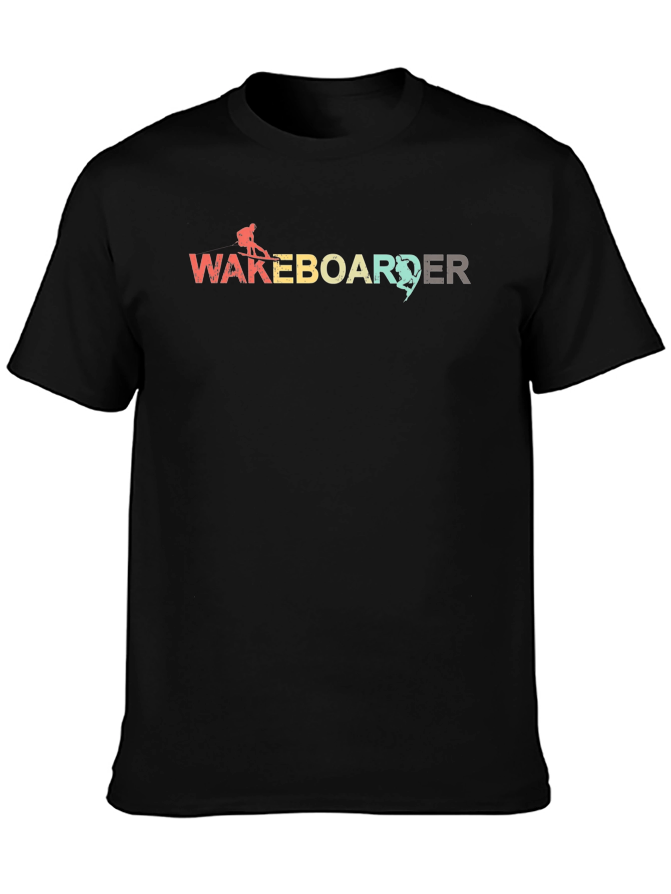 Wakeboarder Graphic Tee - Black Cotton Blend
