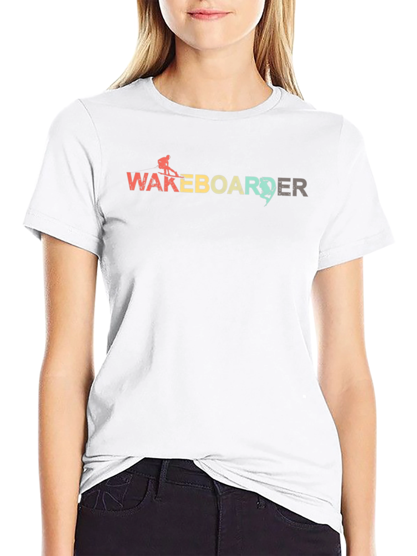 Wakeboarder Graphic Tee - Black Cotton Blend