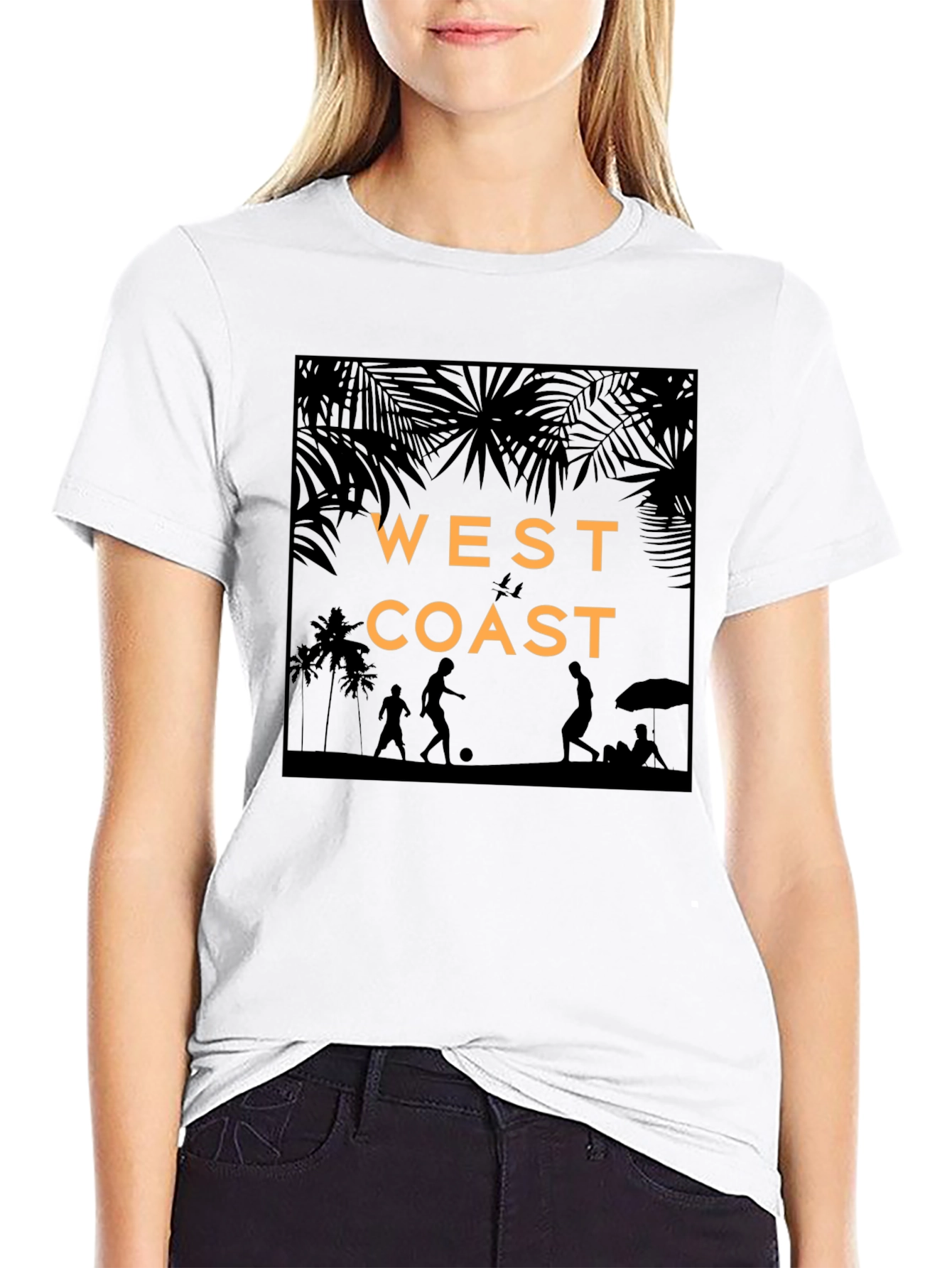 West Coast Beach Silhouette Graphic T-Shirt