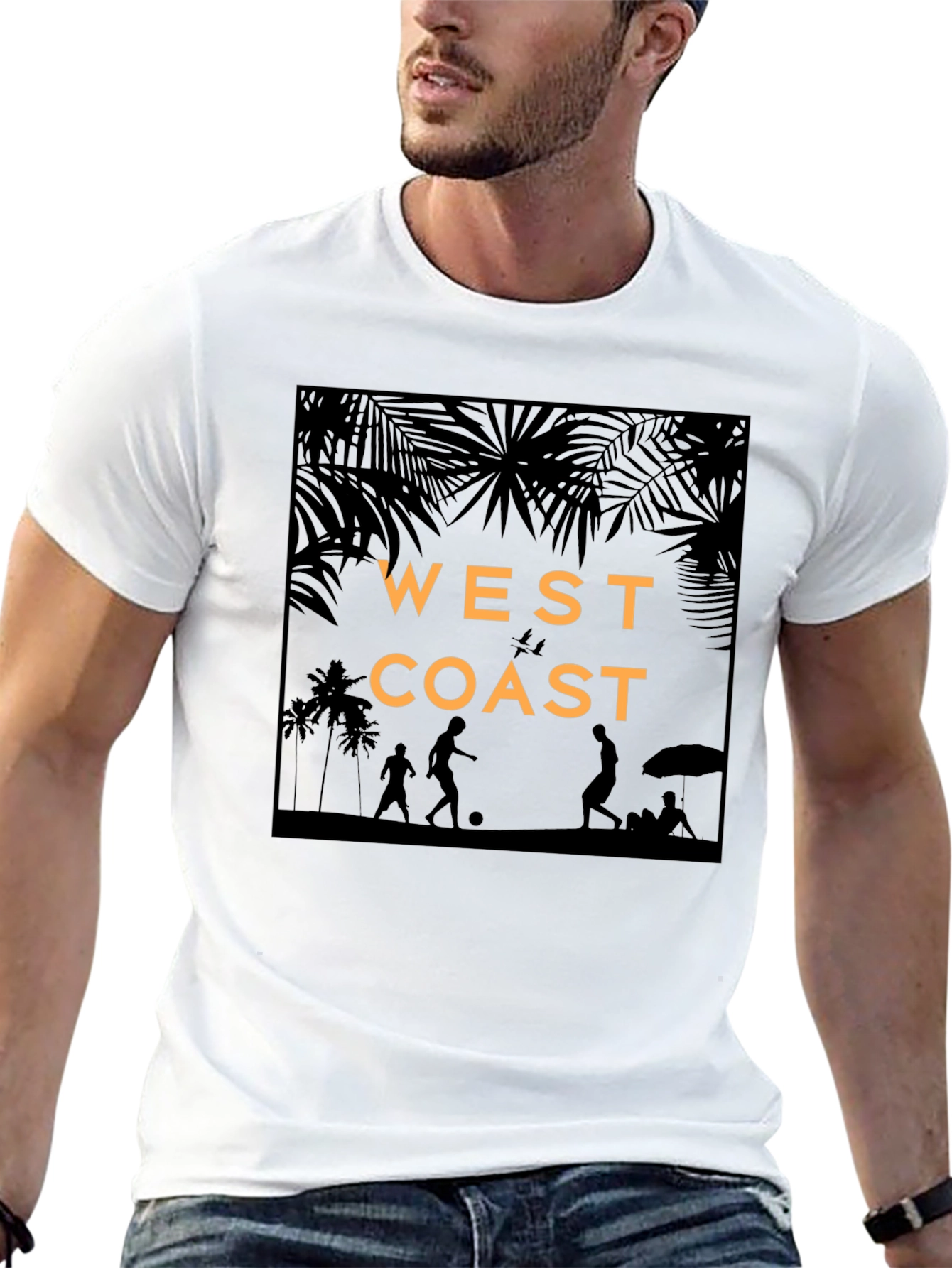 West Coast Beach Silhouette Graphic T-Shirt