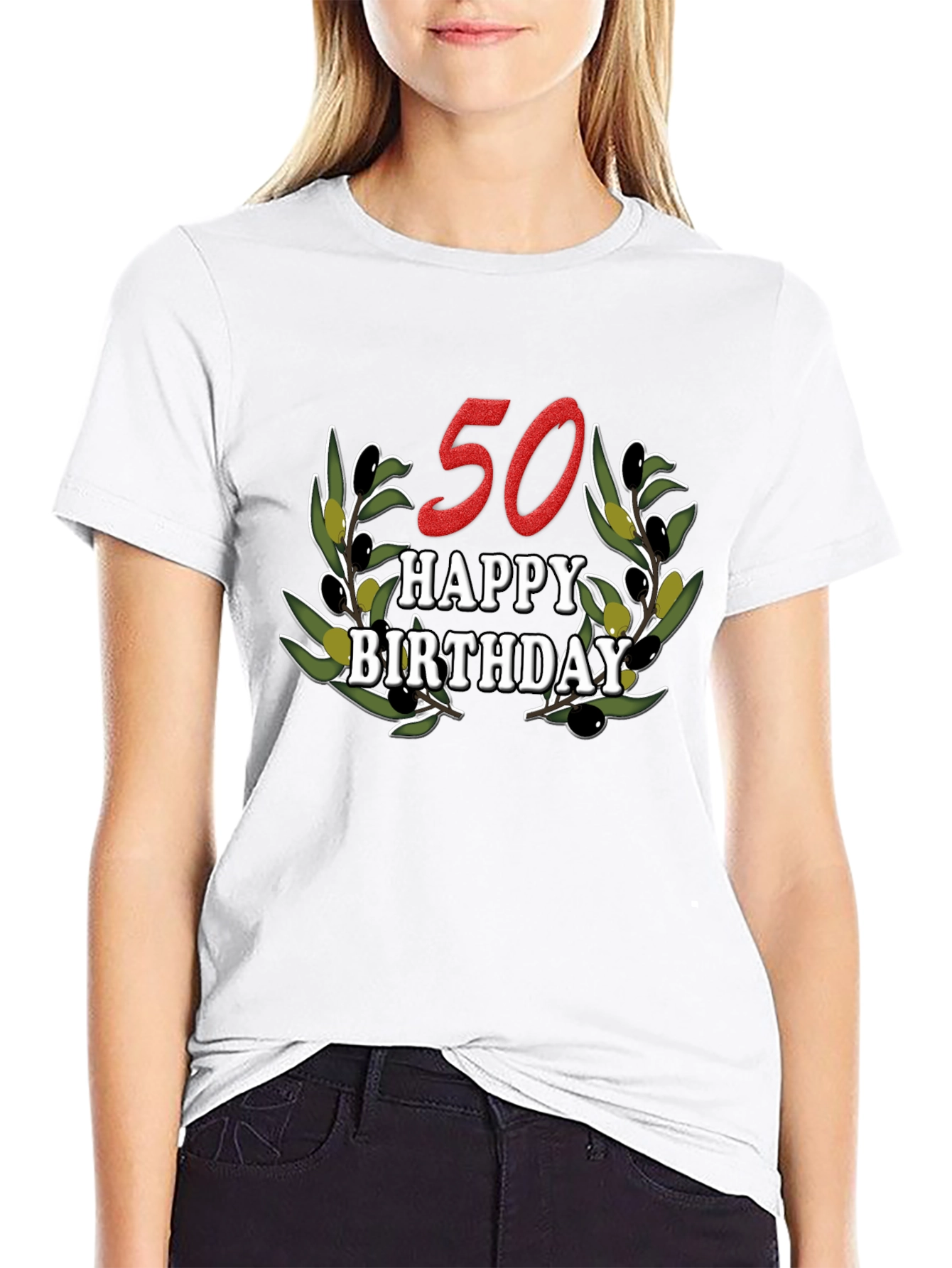 50th Happy Birthday Olive Branch T-Shirt