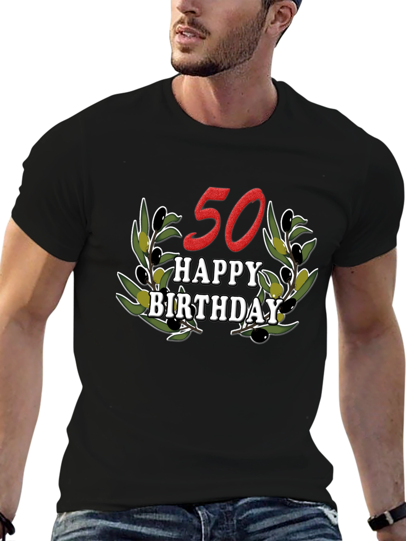50th Happy Birthday Olive Branch T-Shirt