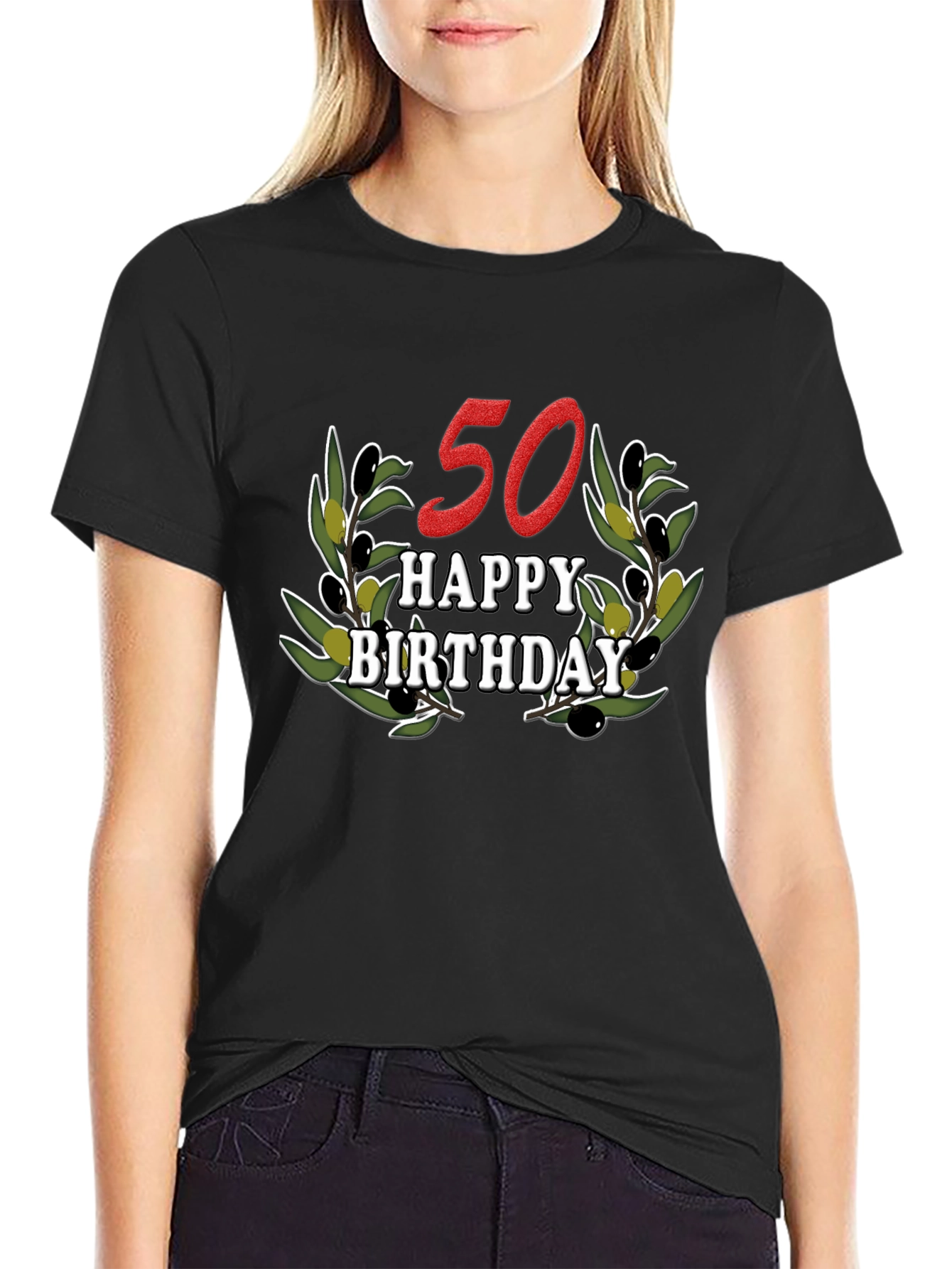 50th Happy Birthday Olive Branch T-Shirt