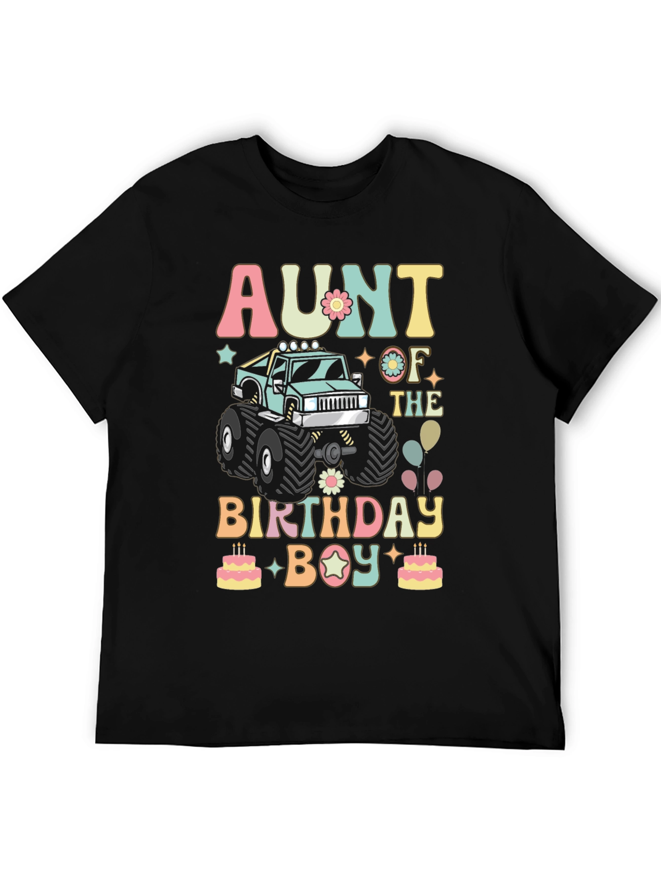 Aunt of the Birthday Boy Monster Truck T-Shirt
