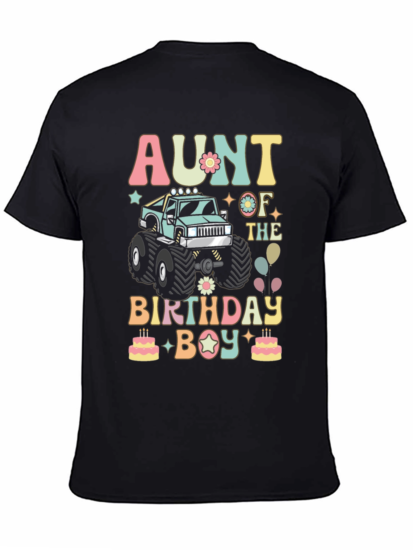 Aunt of the Birthday Boy Monster Truck T-Shirt