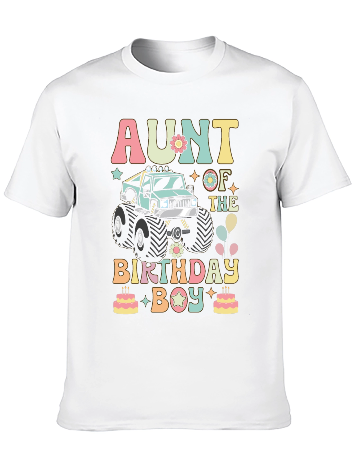 Aunt of the Birthday Boy Monster Truck T-Shirt
