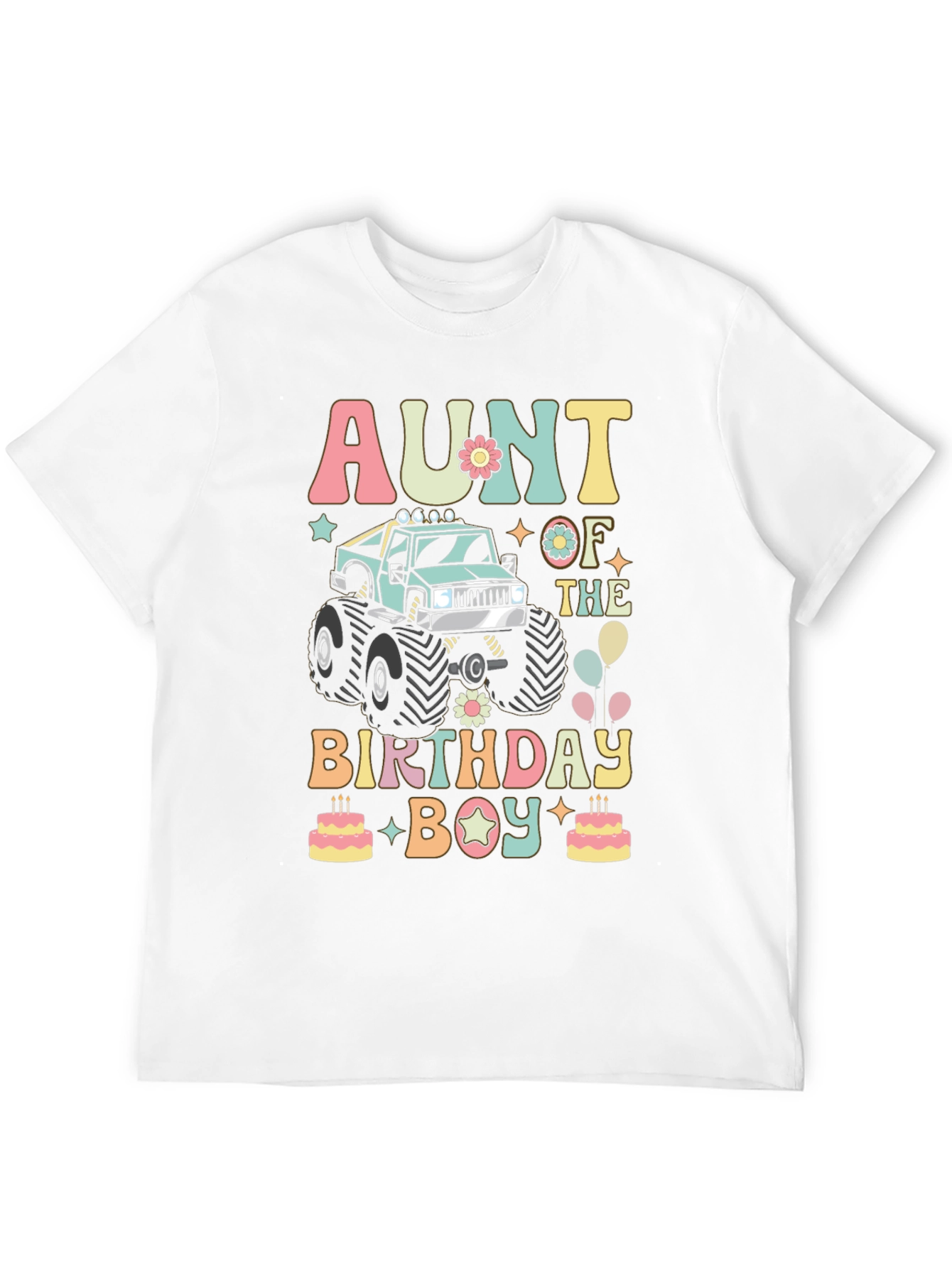 Aunt of the Birthday Boy Monster Truck T-Shirt