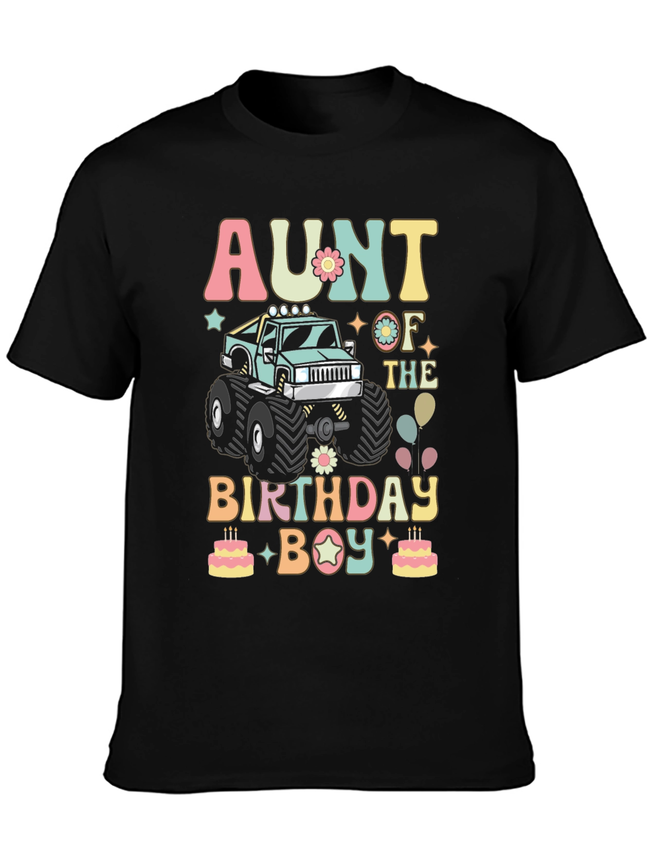 Aunt of the Birthday Boy Monster Truck T-Shirt