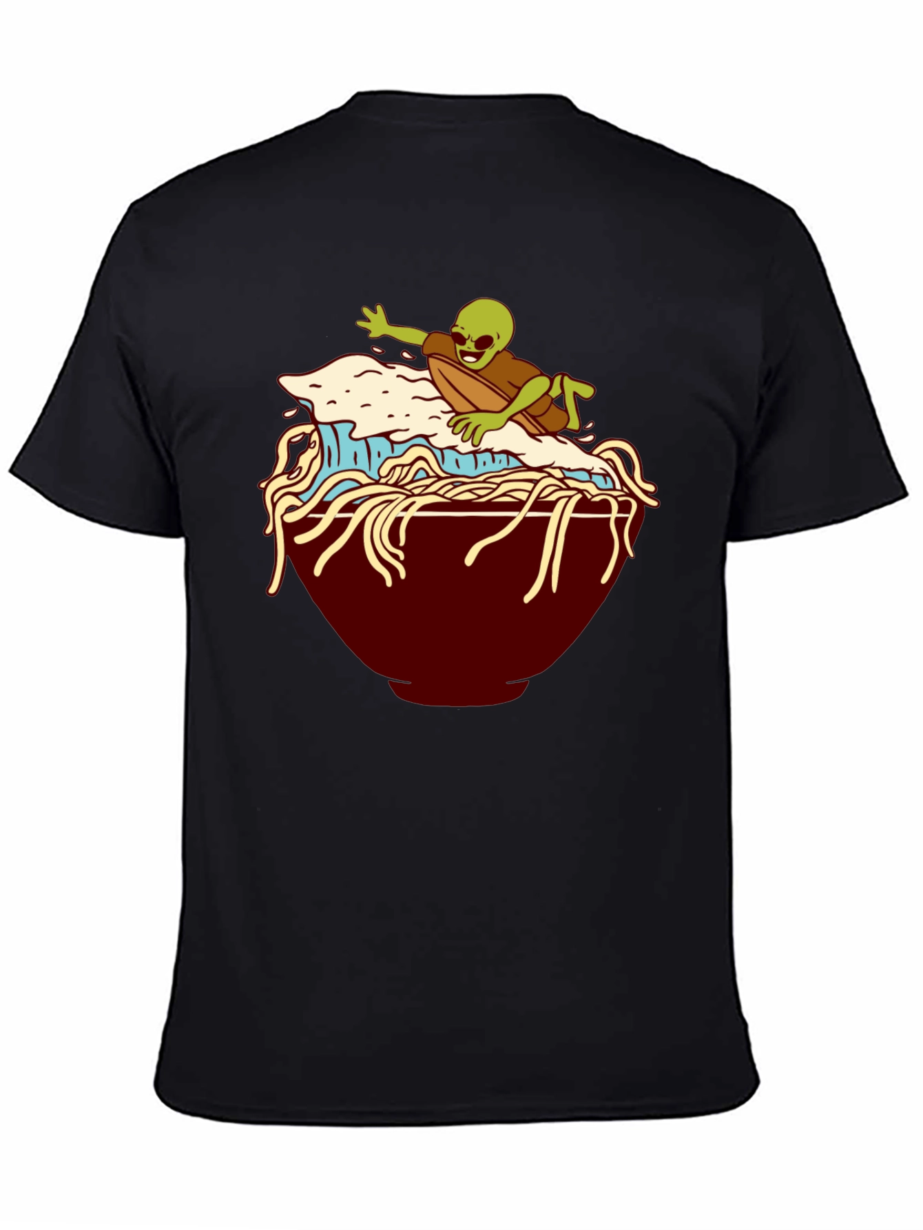 Alien Surfing Noodles Graphic T-Shirt