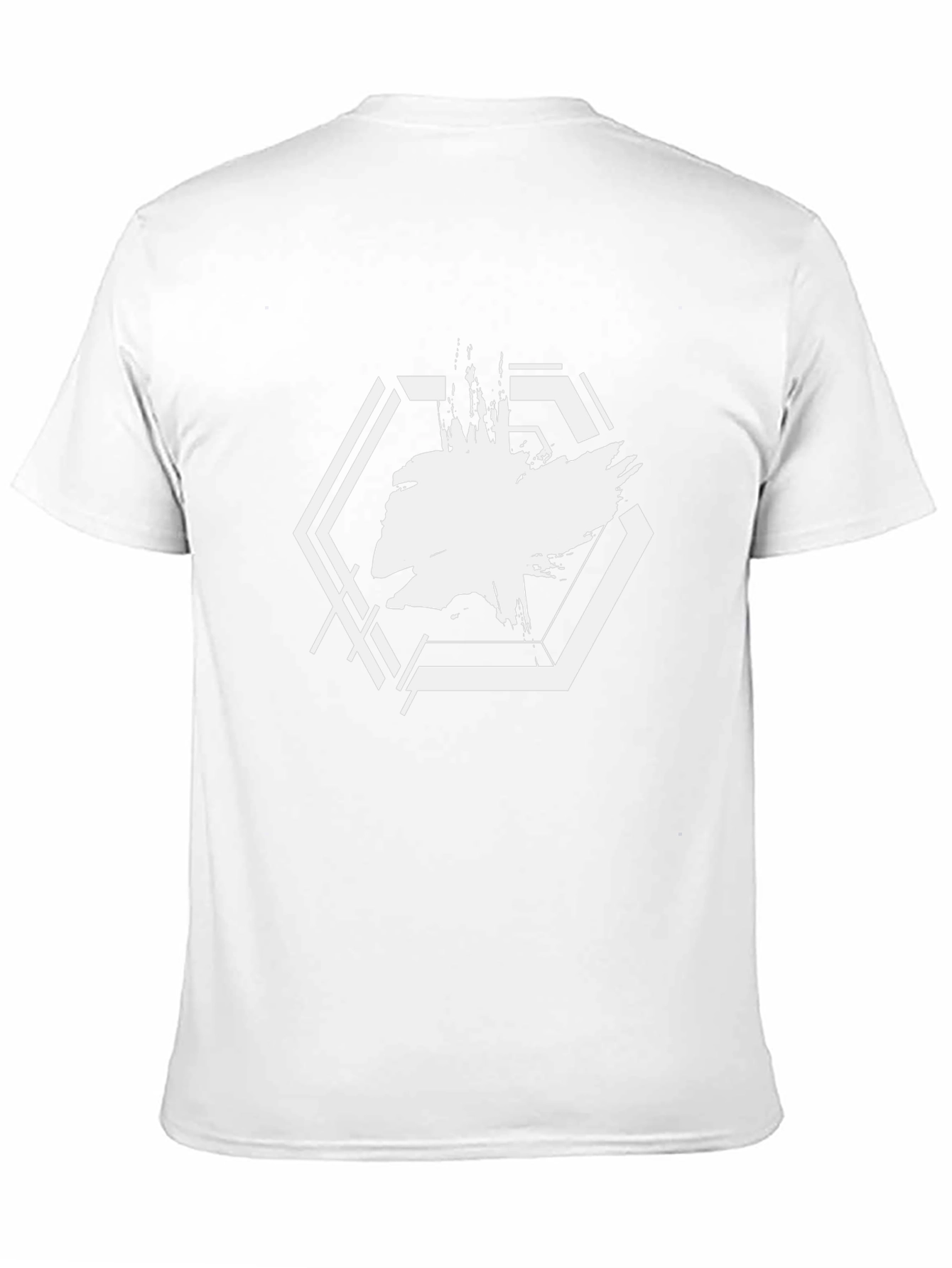 Abstract Hexagon Graphic Black T-Shirt
