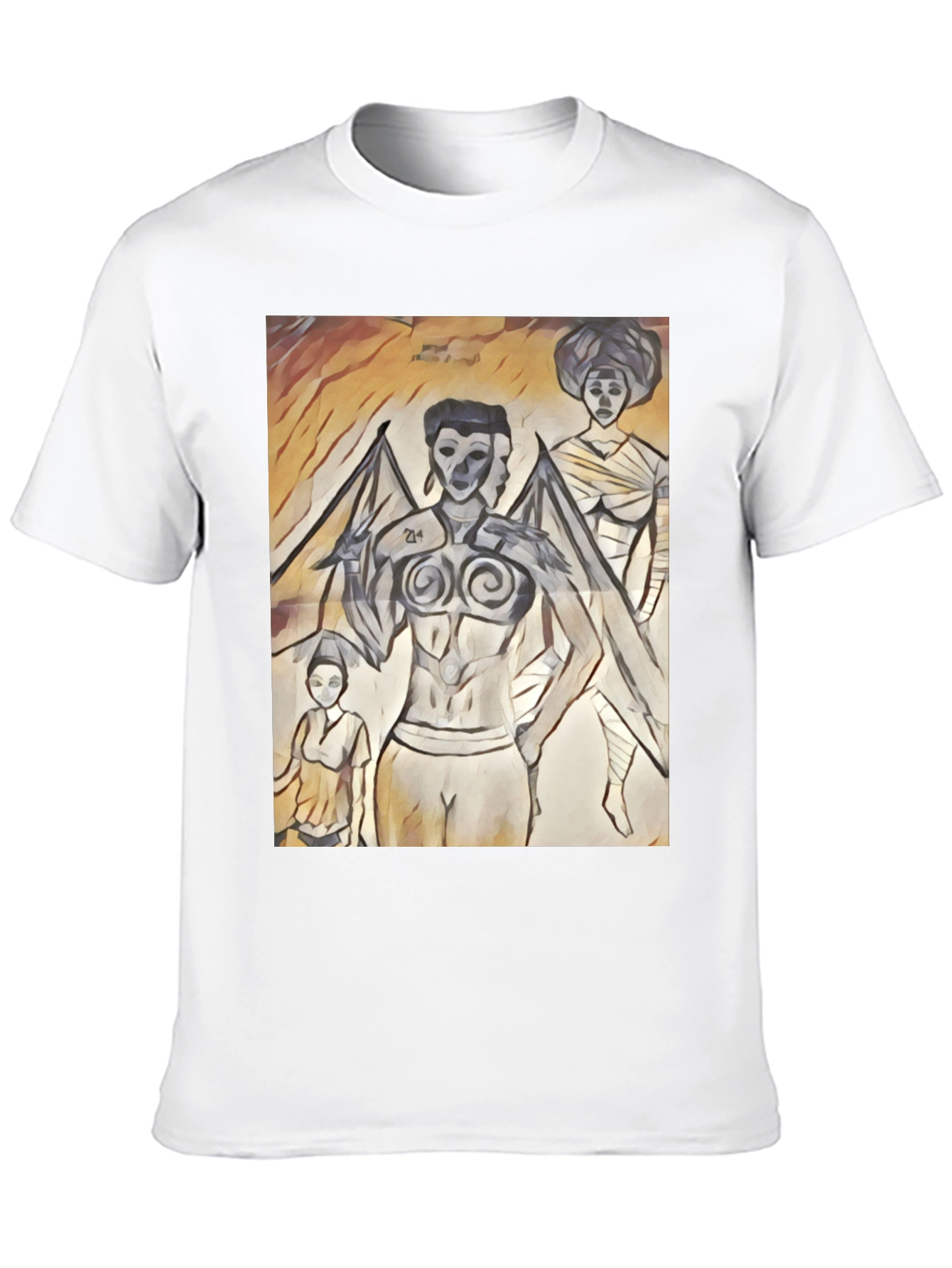 Artistic Graphic Print Black T-Shirt