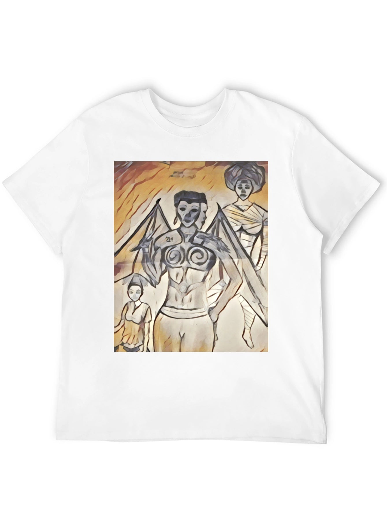 Artistic Graphic Print Black T-Shirt